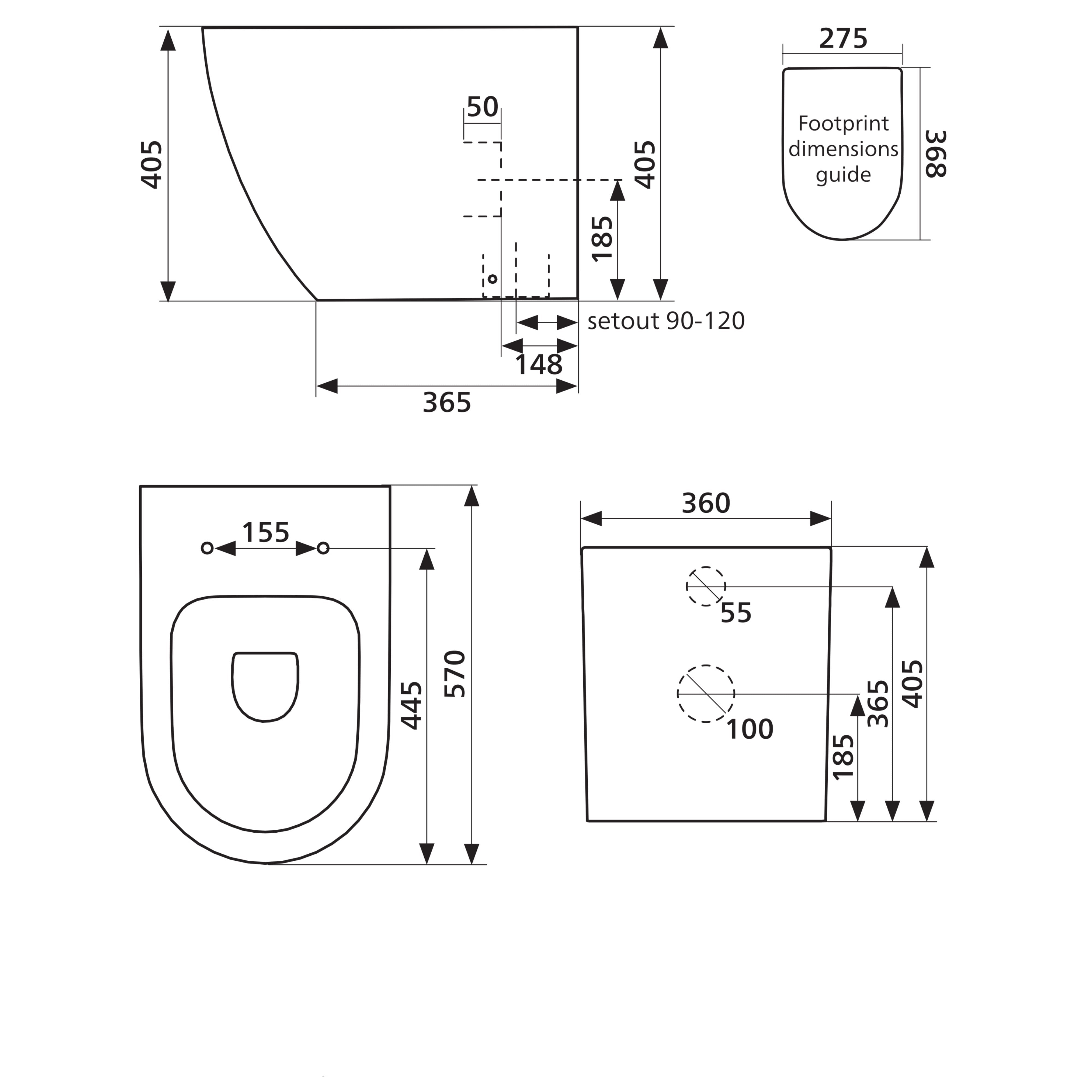 SEIMA ARKO RIMLESS WALL FACED TOILET MATTE WHITE