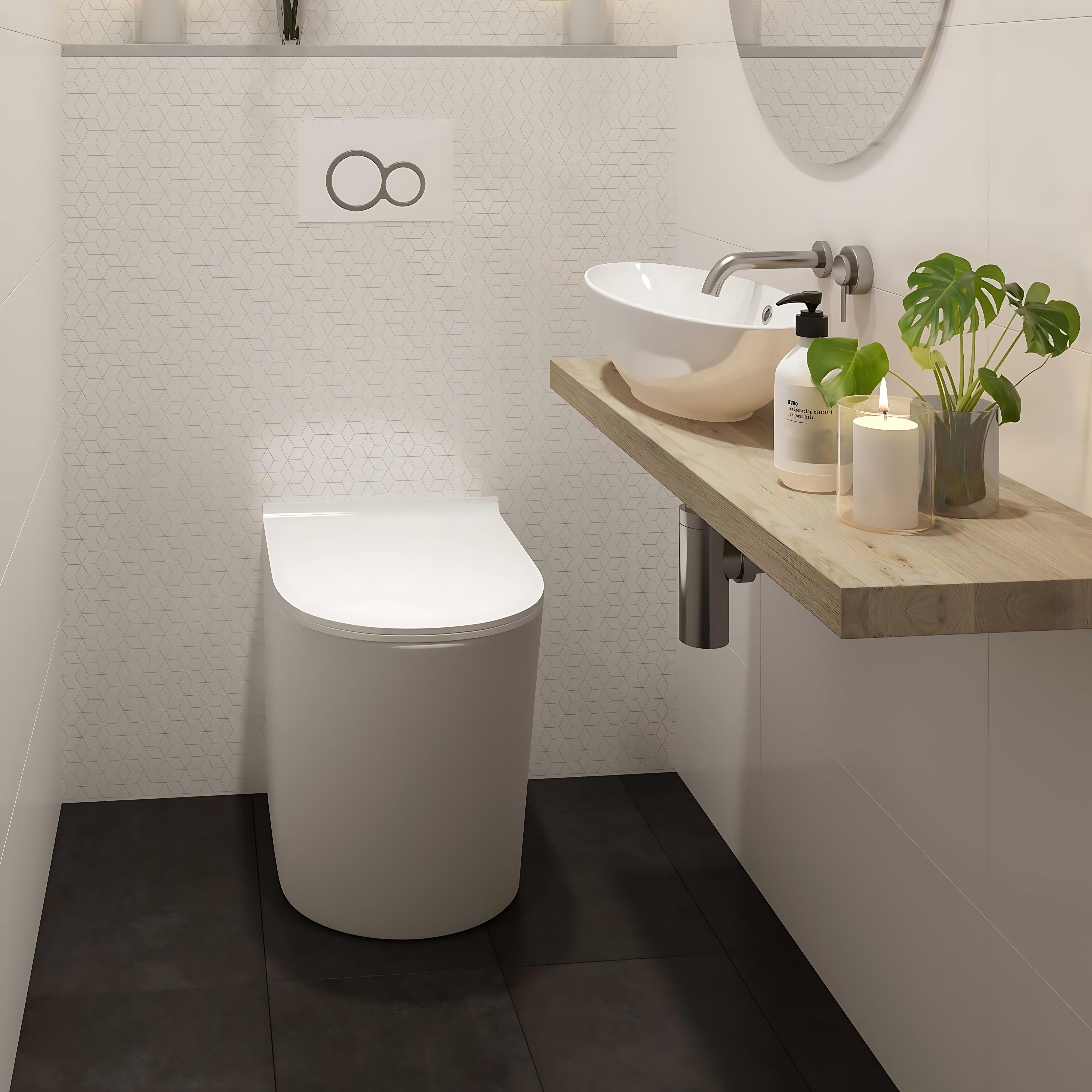 SEIMA MODIA CARE RIMLESS WALL FACED TOILET SUITE GLOSS WHITE