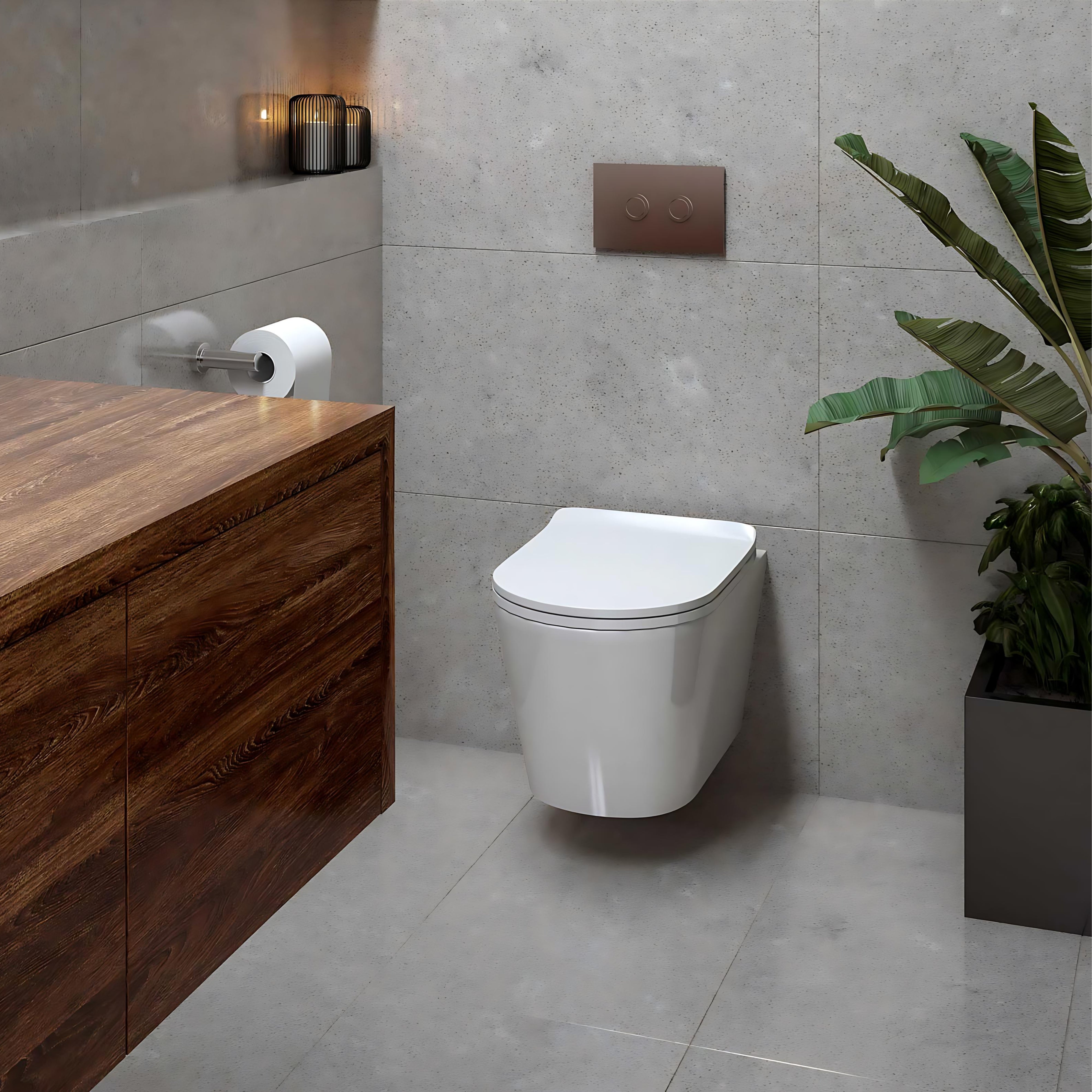 SEIMA MODIA RIMLESS WALL HUNG TOILET SUITE GLOSS WHITE