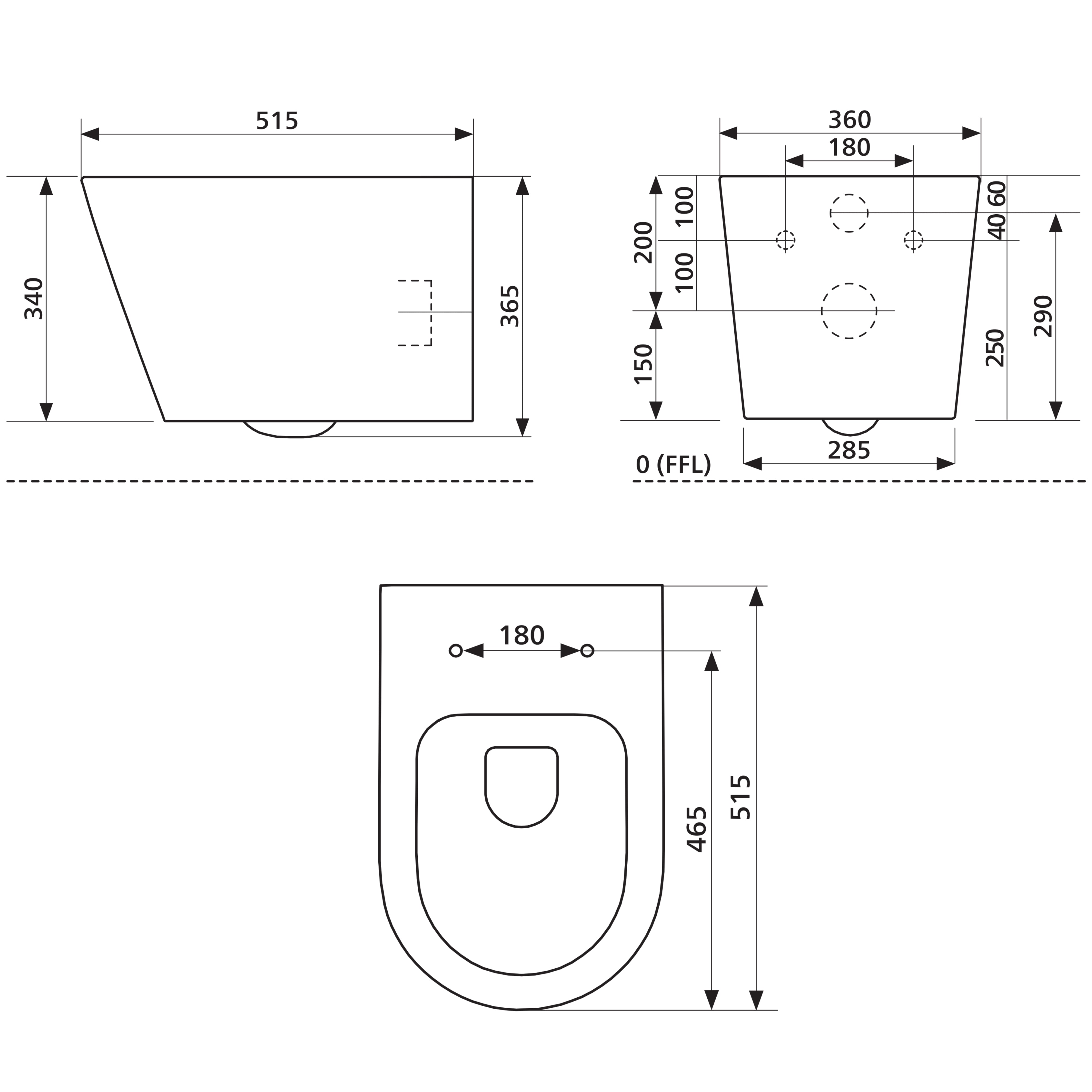 SEIMA MODIA RIMLESS WALL HUNG TOILET SUITE GLOSS WHITE