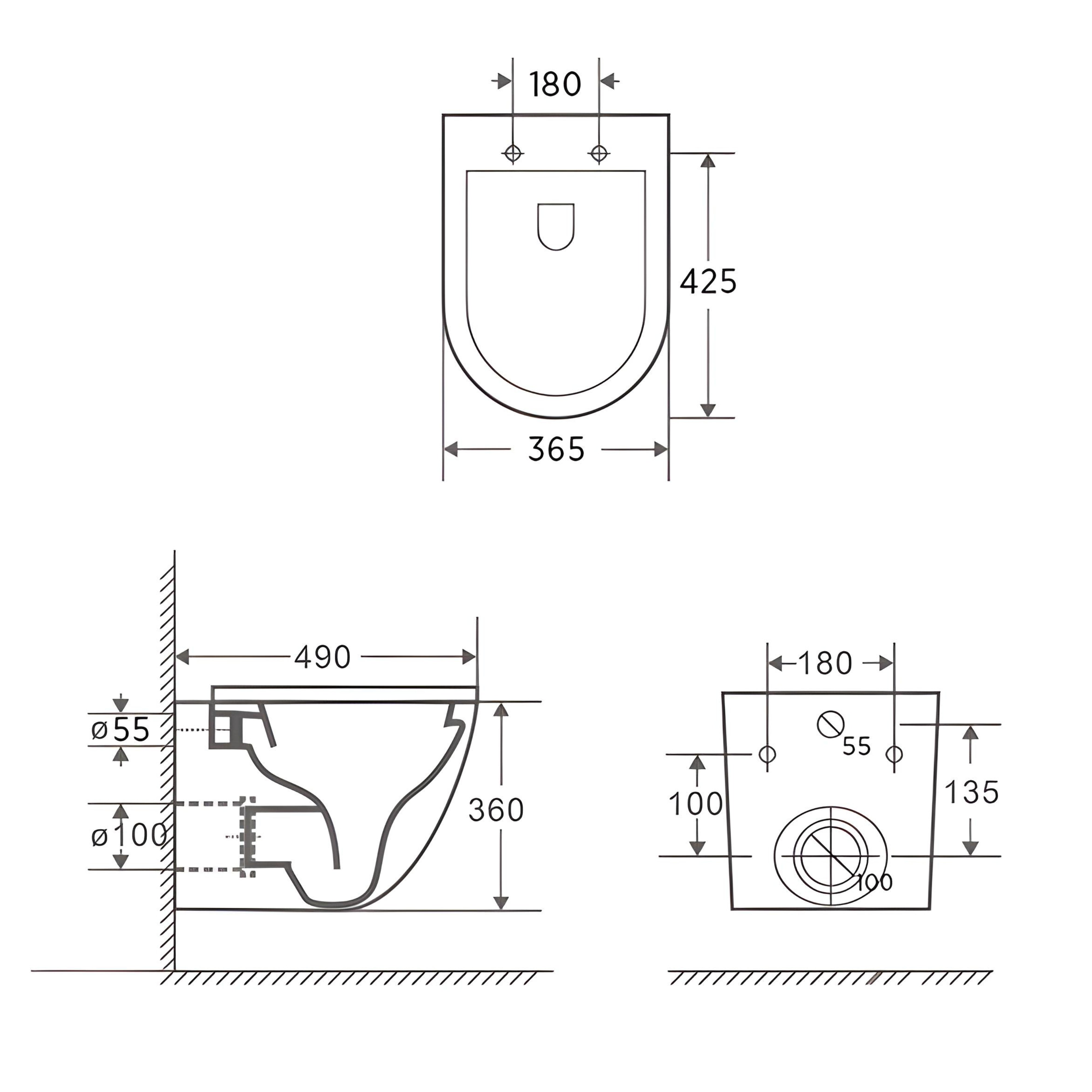 SEIMA ARKO RIMLESS WALL HUNG TOILET GLOSS WHITE