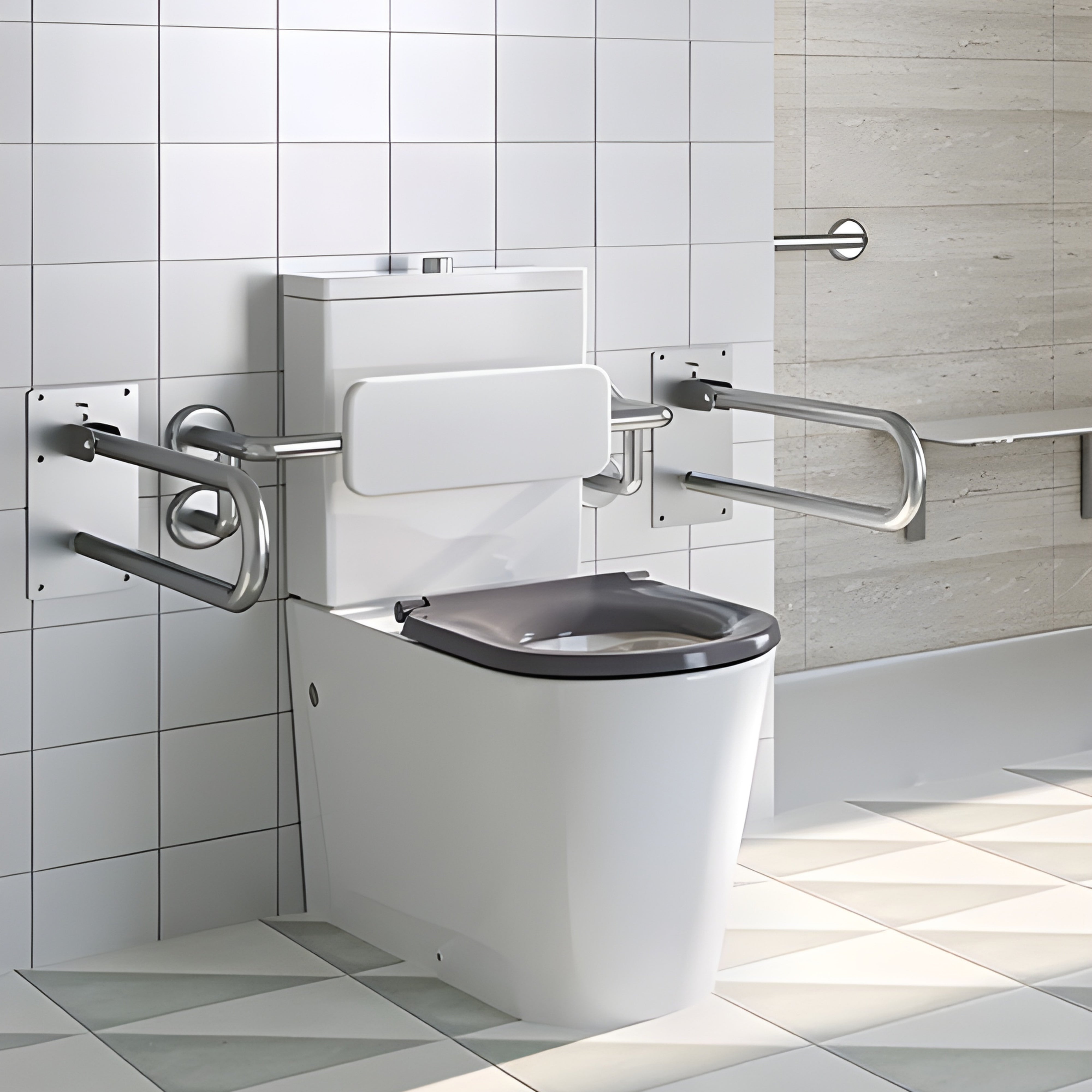 SEIMA MODIA CARE RIMLESS CLOSE COUPLED TOILET SUITE GLOSS WHITE