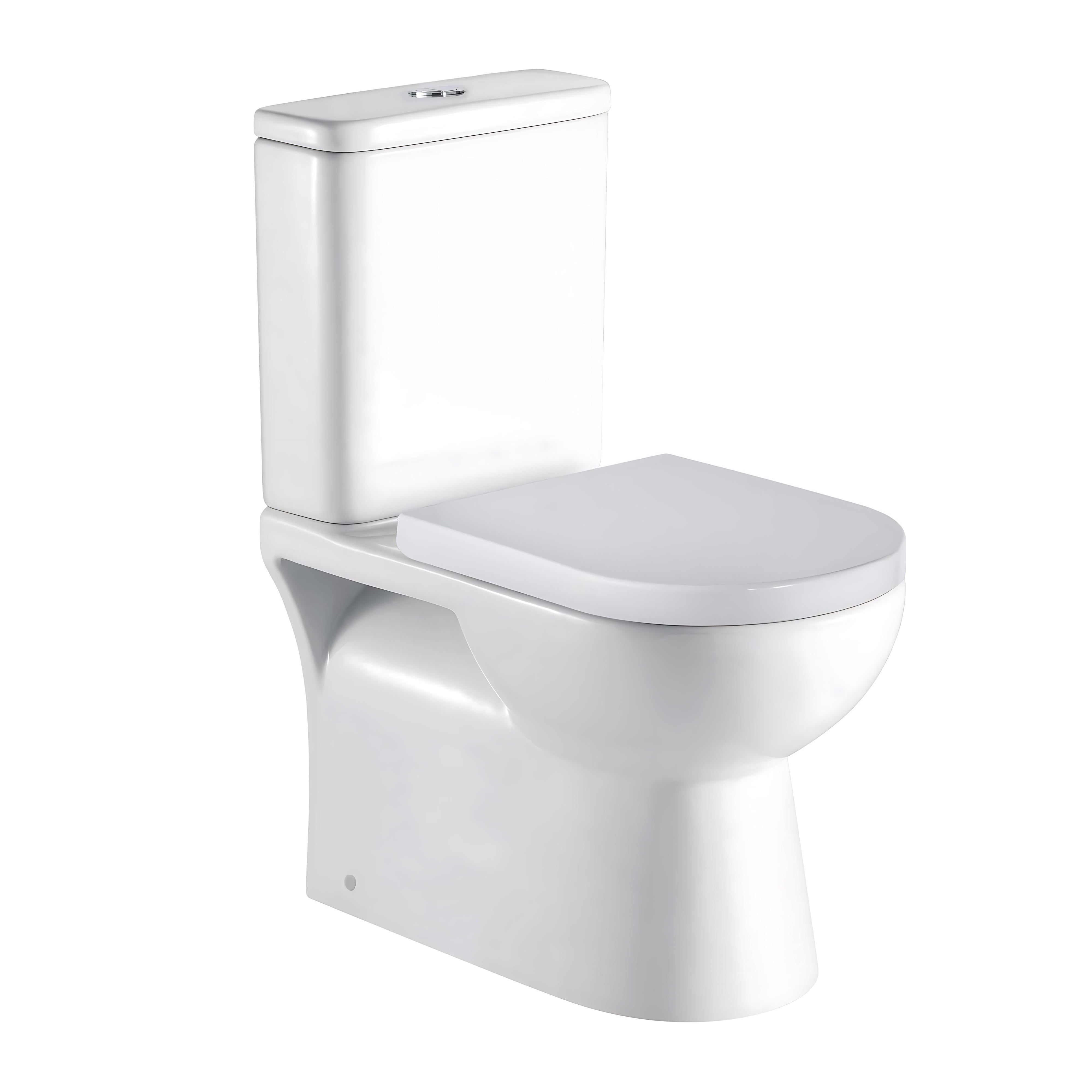 SEIMA SYROS RIMLESS CLOSE COUPLED TOILET SUITE GLOSS WHITE