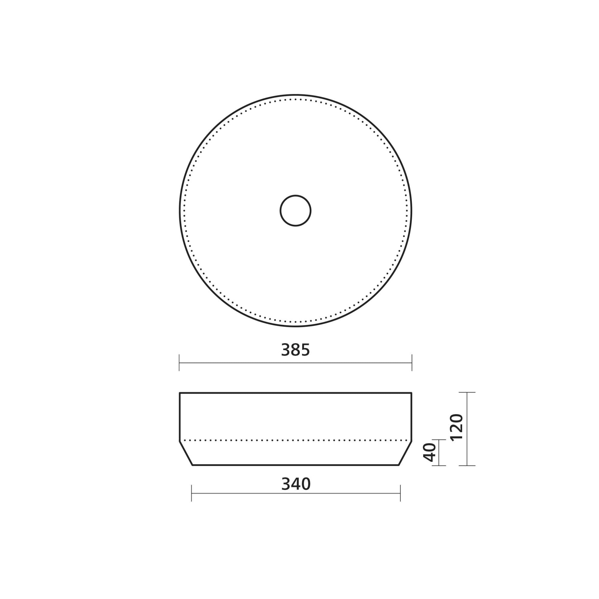 SEIMA AURORA 385 ABOVE COUNTER BASIN SILK MATTE ROSE QUARTZ 385MM