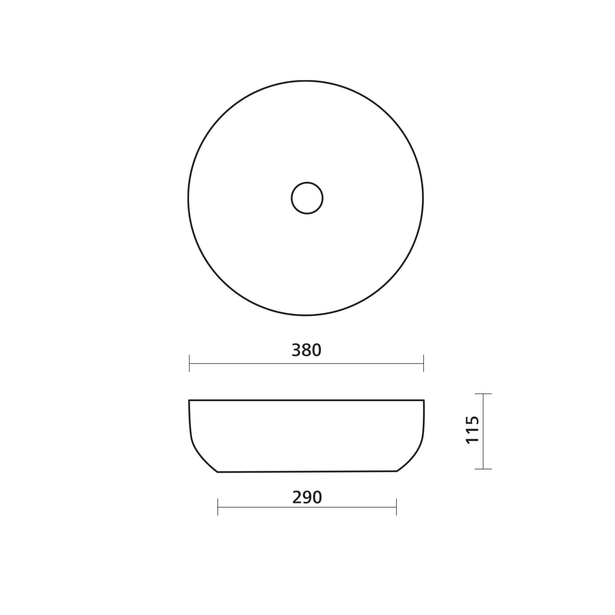 SEIMA AURORA 380 ABOVE COUNTER BASIN GLOSS WHITE 380MM