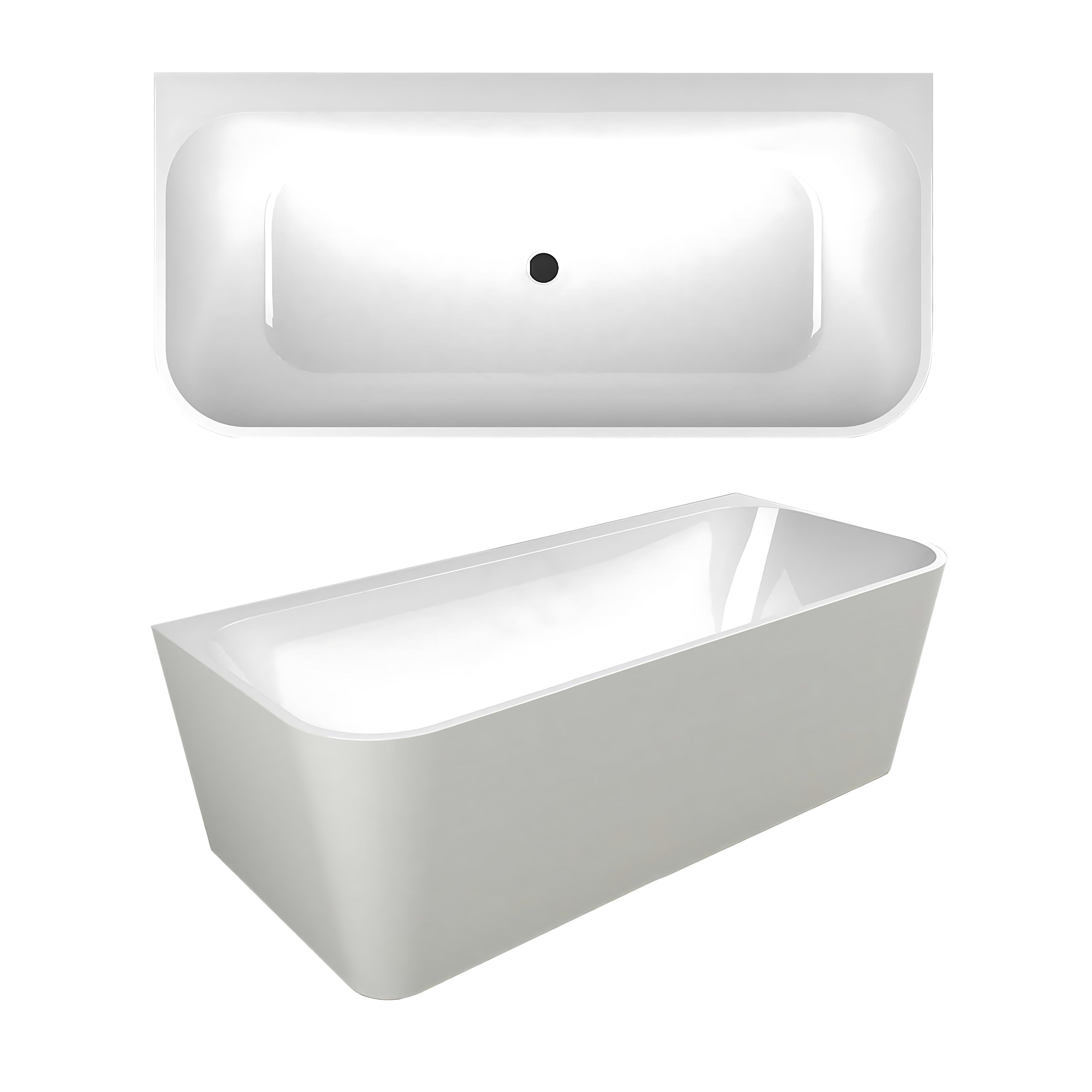 SEIMA PLATI 130 BACK-TO-WALL BATHTUB GLOSS WHITE (AVAILABLE IN 1500MM AND 1700MM)