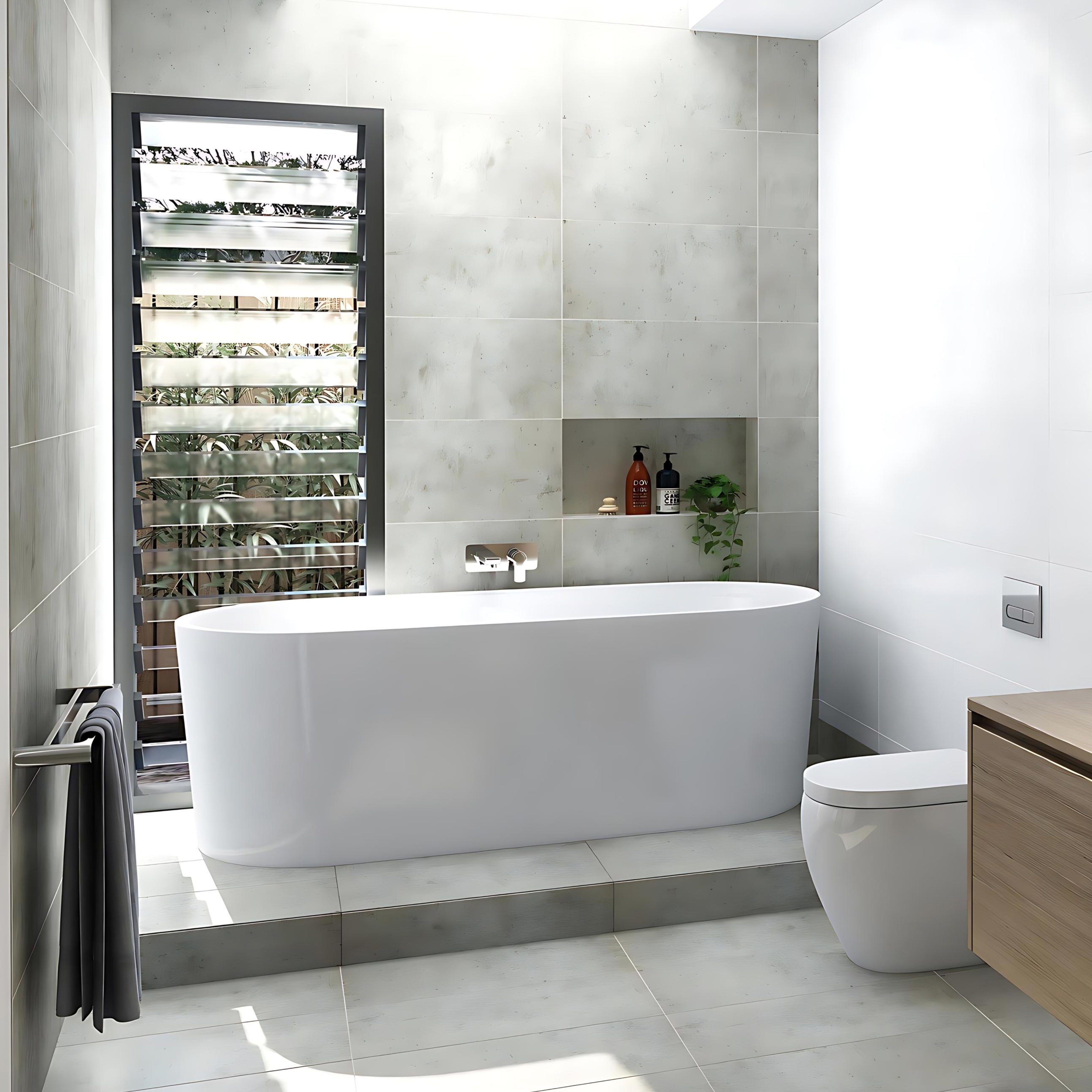 SEIMA LIMNI 101 FREESTANDING BATHTUB WITH OVERFLOW GLOSS WHITE (AVAILABLE IN 1500MM AND 1700MM)