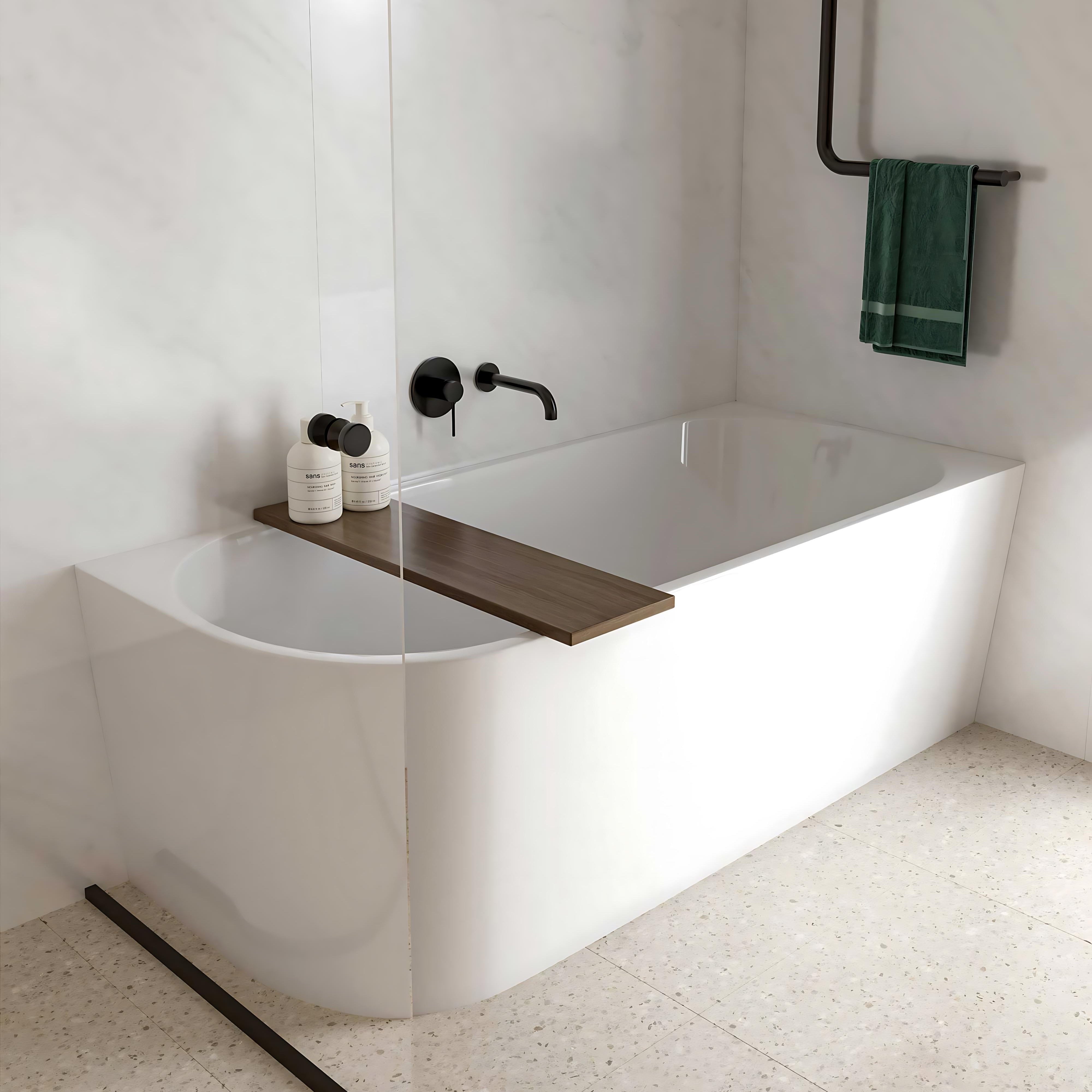 SEIMA PLATI 110 RIGHT CORNER BATHTUB GLOSS WHITE 1500MM