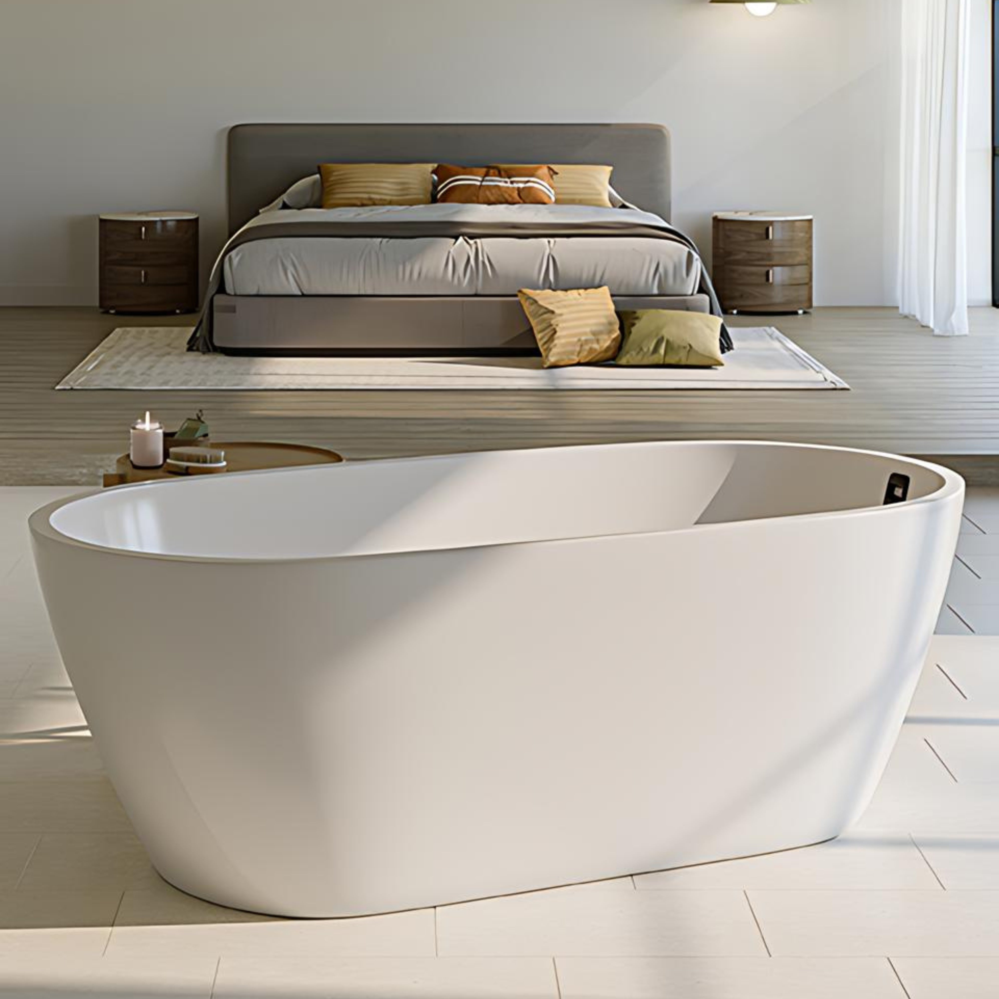 SEIMA ARKO 120 FREESTANDING BATHTUB WITH SMARTFILL SYSTEM MATTE WHITE (AVAILABLE IN 1500MM AND 1700MM)