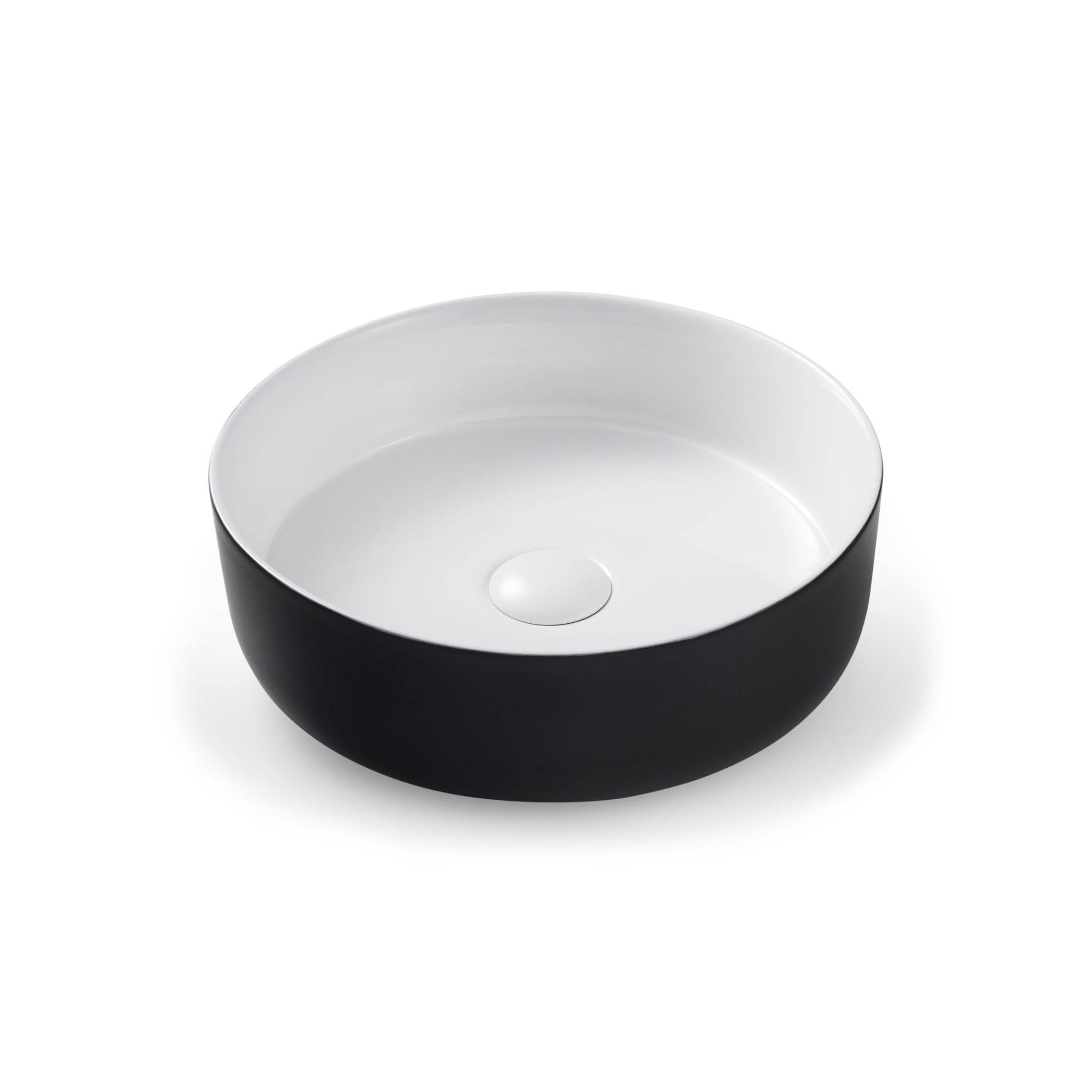 SEIMA ARKO 355 ABOVE COUNTER BASIN BLACK AND SILK MATTE WHITE 355MM