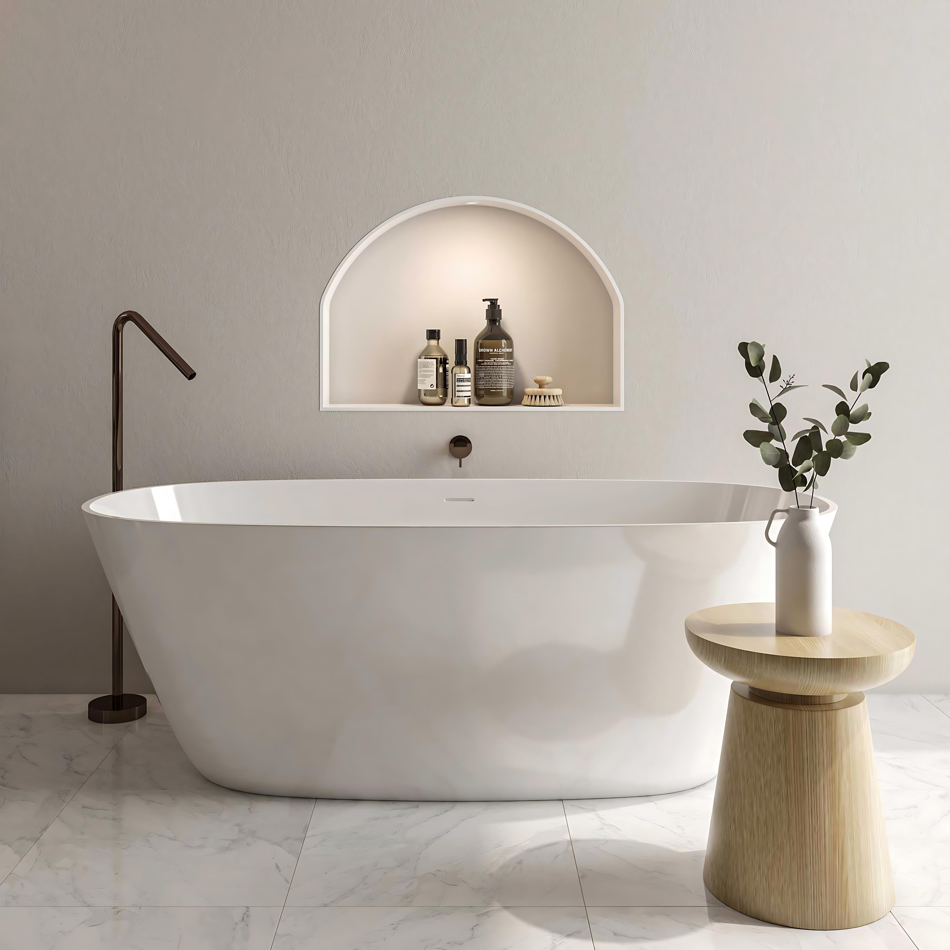 SEIMA SYROS 105 FREESTANDING BATHTUB WITH OVERFLOW GLOSS WHITE (AVAILABLE IN 1500MM AND 1700MM)