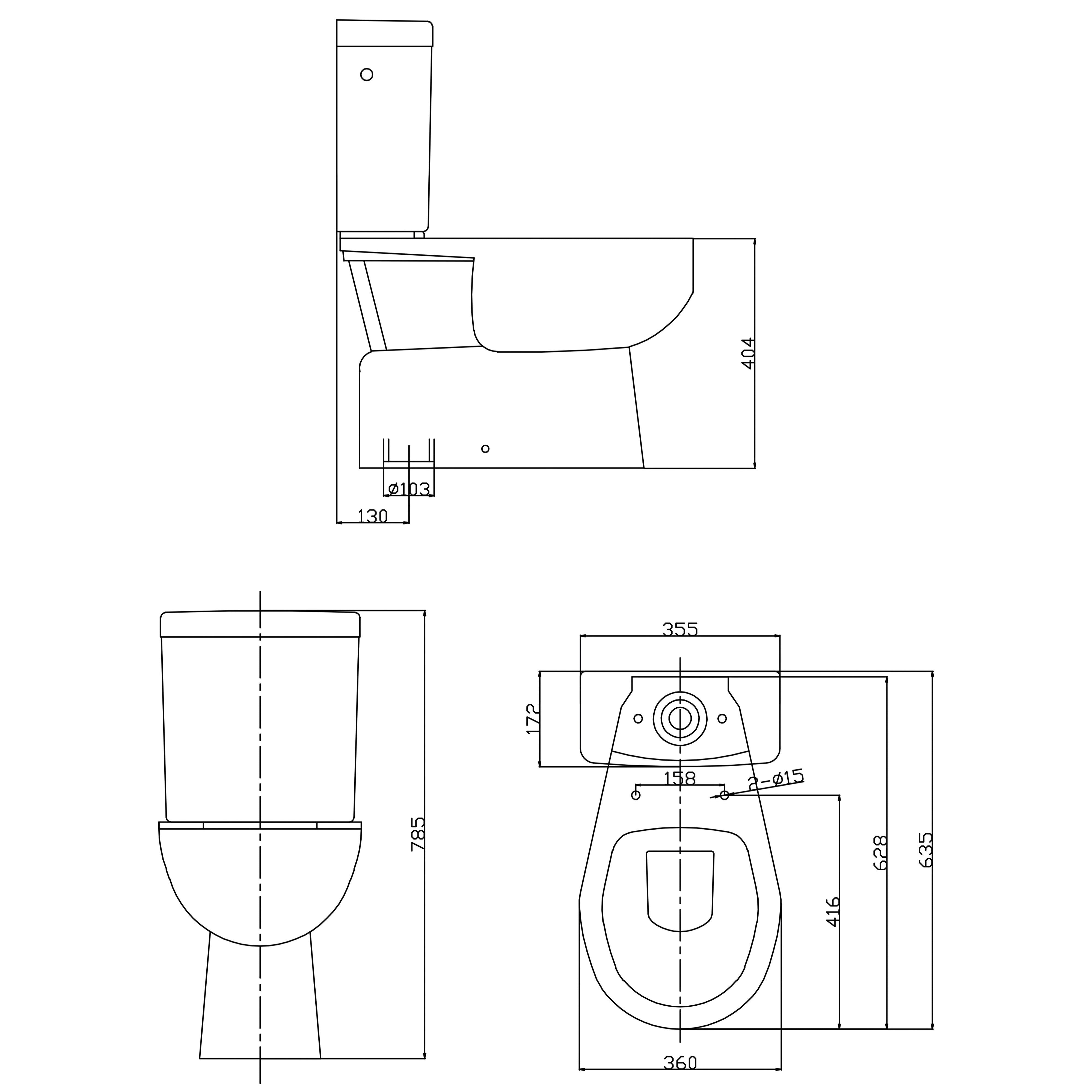 SEIMA CHIOS II CLOSE COUPLED TOILET SUITE GLOSS WHITE