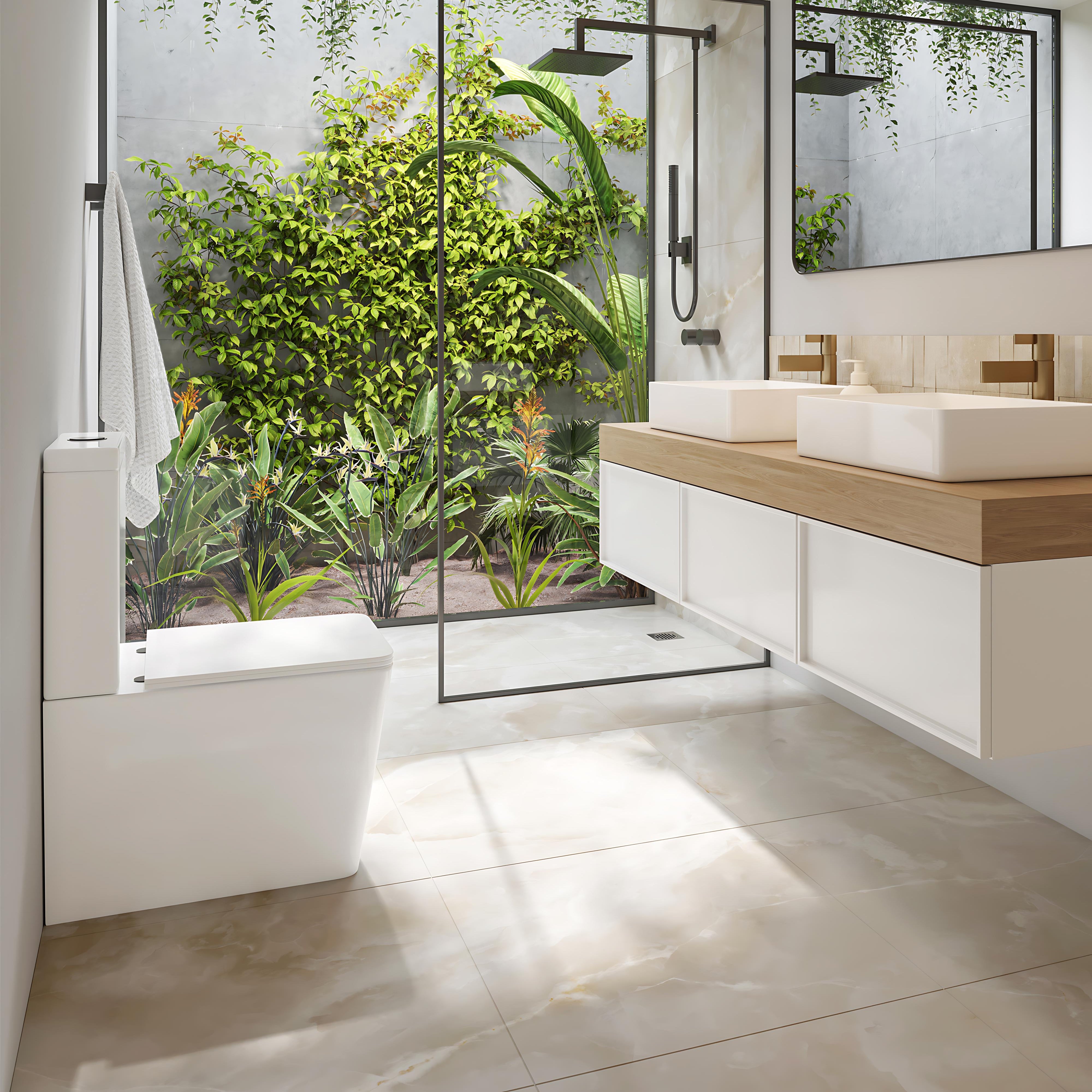 SEIMA PLATI RIMLESS CLOSE COUPLED TOILET SUITE GLOSS WHITE