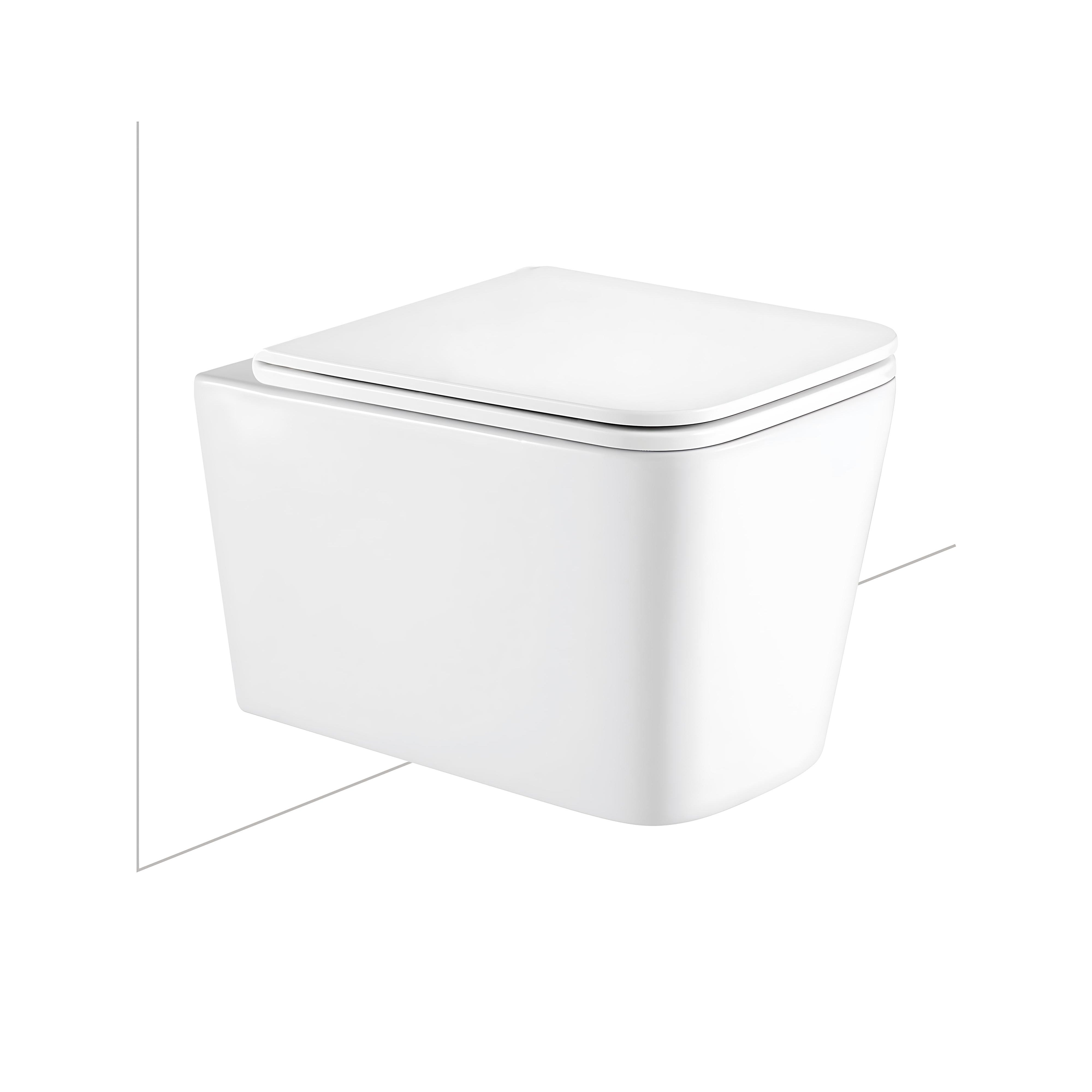 SEIMA PLATI RIMLESS WALL HUNG TOILET SUITE GLOSS WHITE