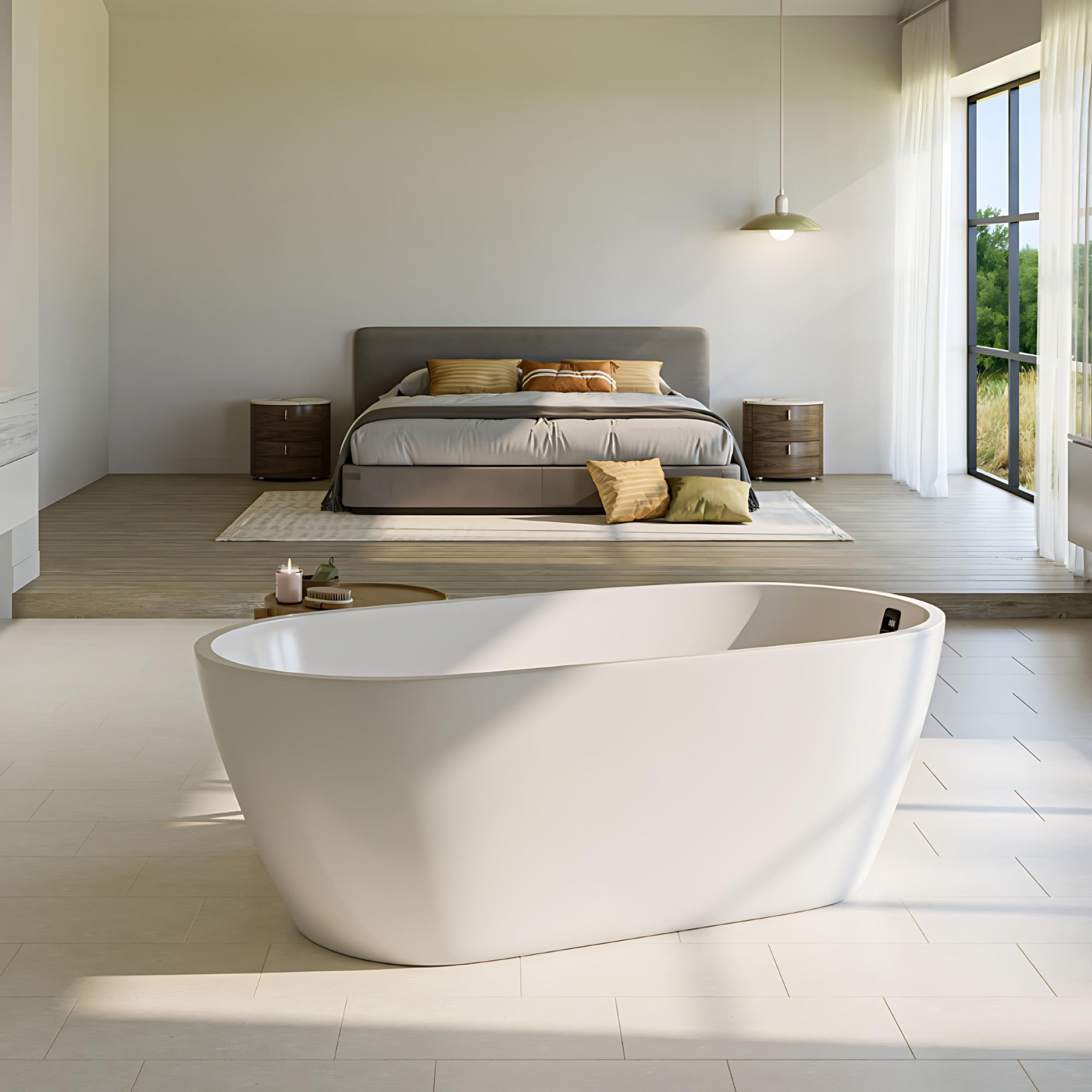 SEIMA ARKO 120 FREESTANDING BATHTUB WITH SMARTFILL SYSTEM GLOSS WHITE (AVAILABLE IN 1500MM AND 1700MM)