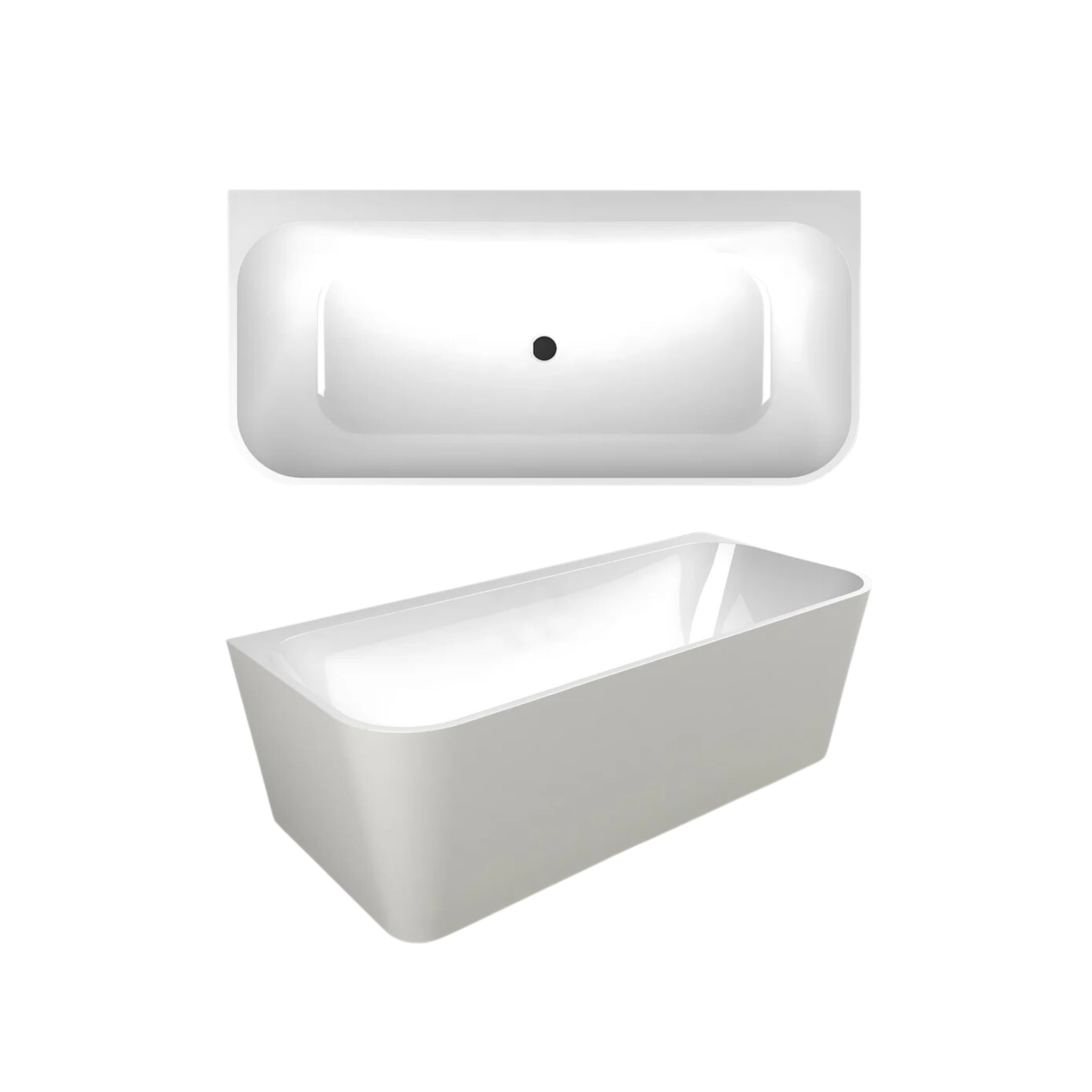 SEIMA PLATI 130 BACK-TO-WALL BATHTUB WITH SMARTFILL SYSTEM GLOSS WHITE (AVAILABLE IN 1500MM AND 1700MM)