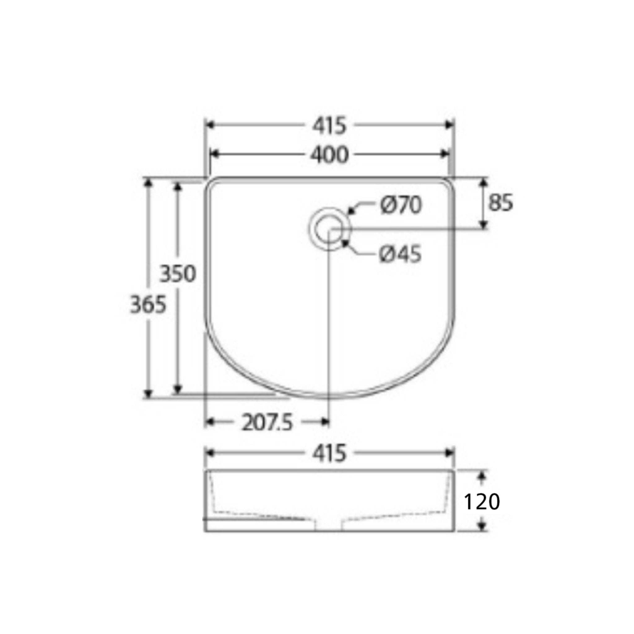 SEIMA CLEO 410 ABOVE COUNTER BASIN GLOSS WHITE 415MM