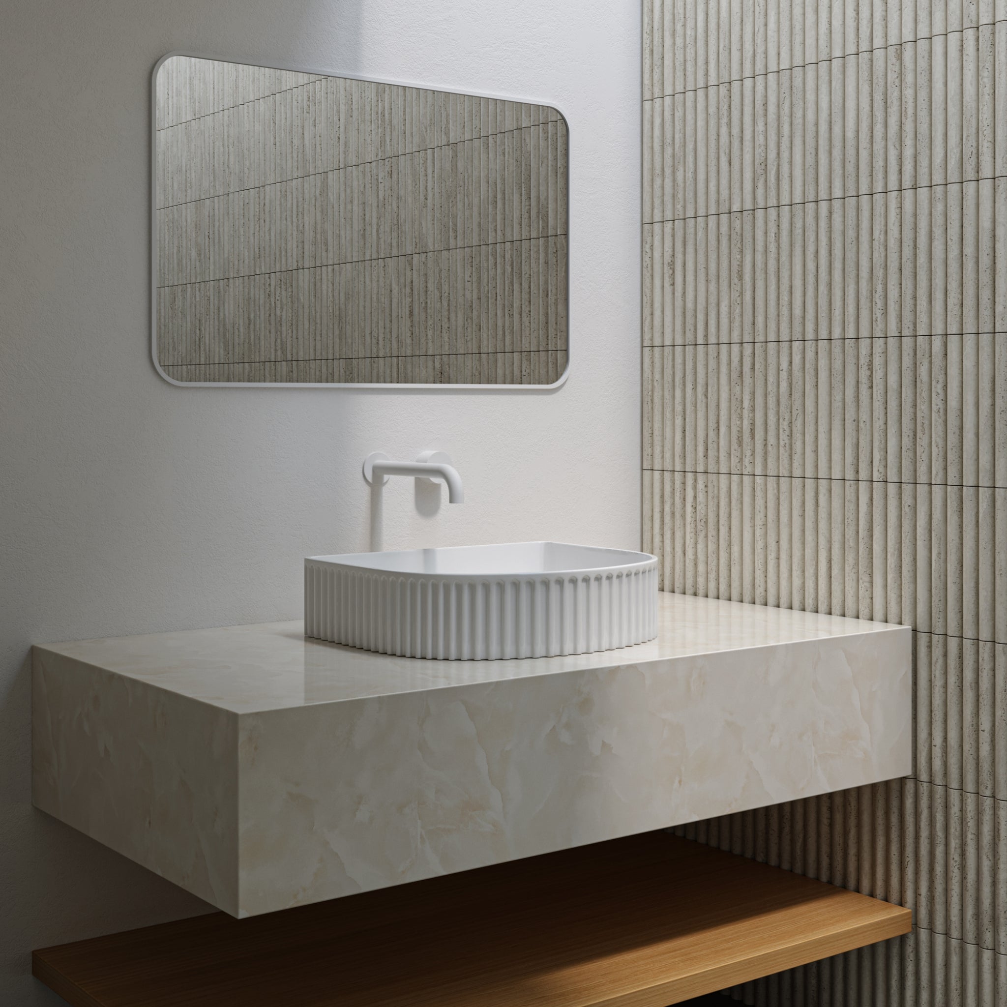 SEIMA CLEO 410 ABOVE COUNTER BASIN SILK MATTE WHITE 415MM