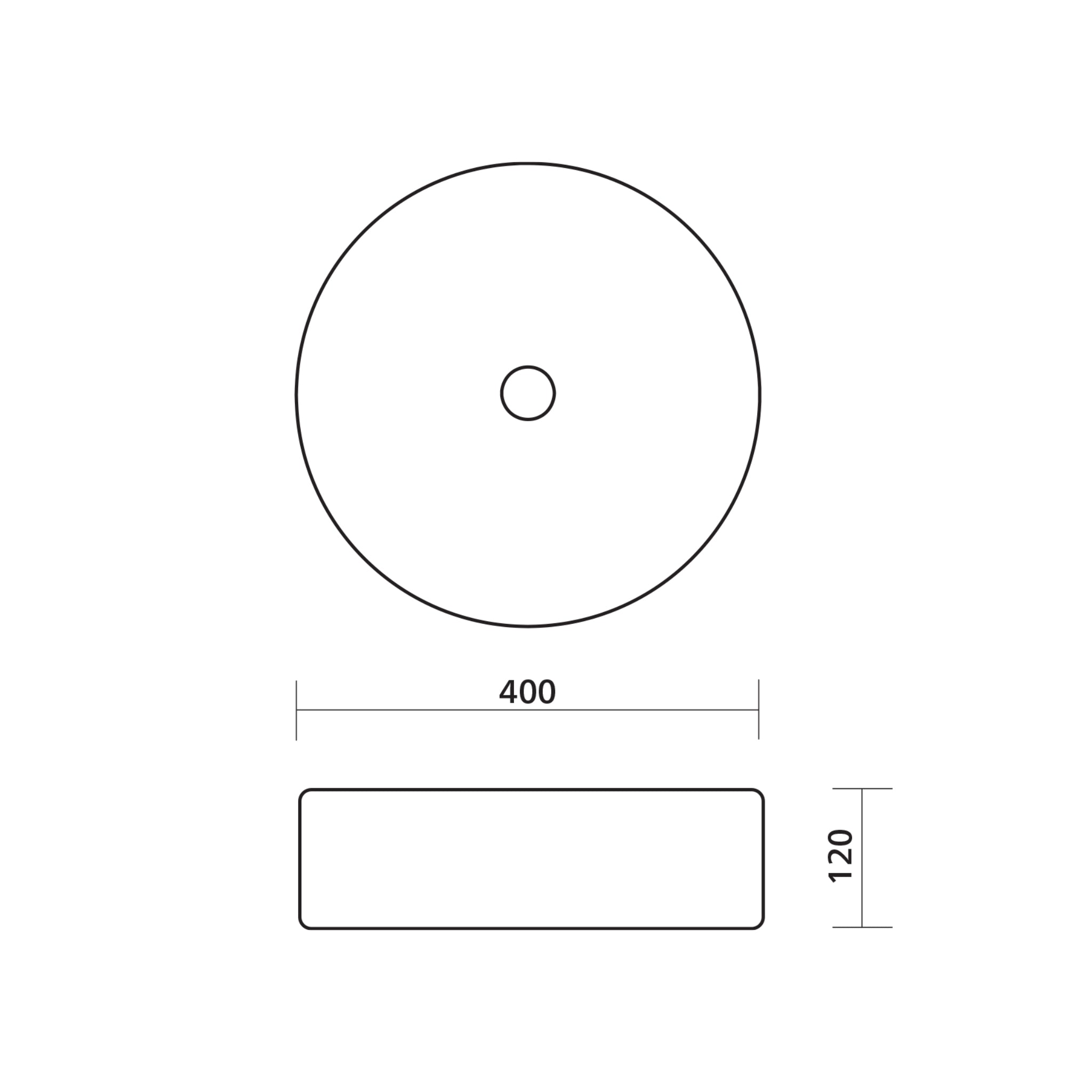 SEIMA CLEO 400 ABOVE COUNTER BASIN SILK MATTE WHITE 400MM