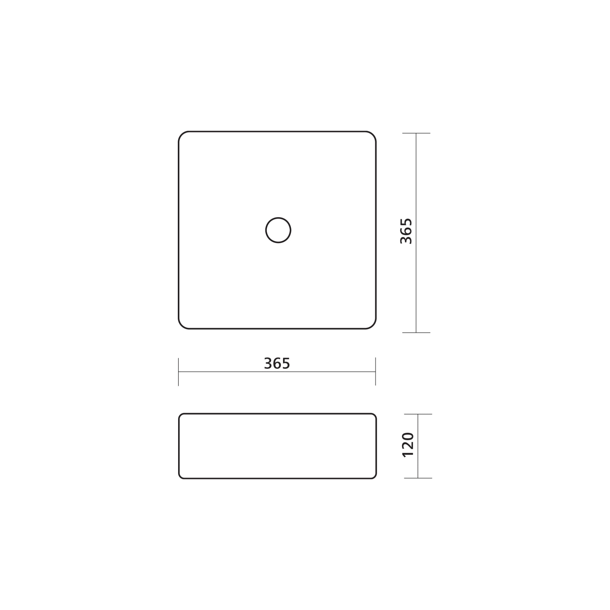 SEIMA CLEO 365 ABOVE COUNTER BASIN GLOSS WHITE 365MM