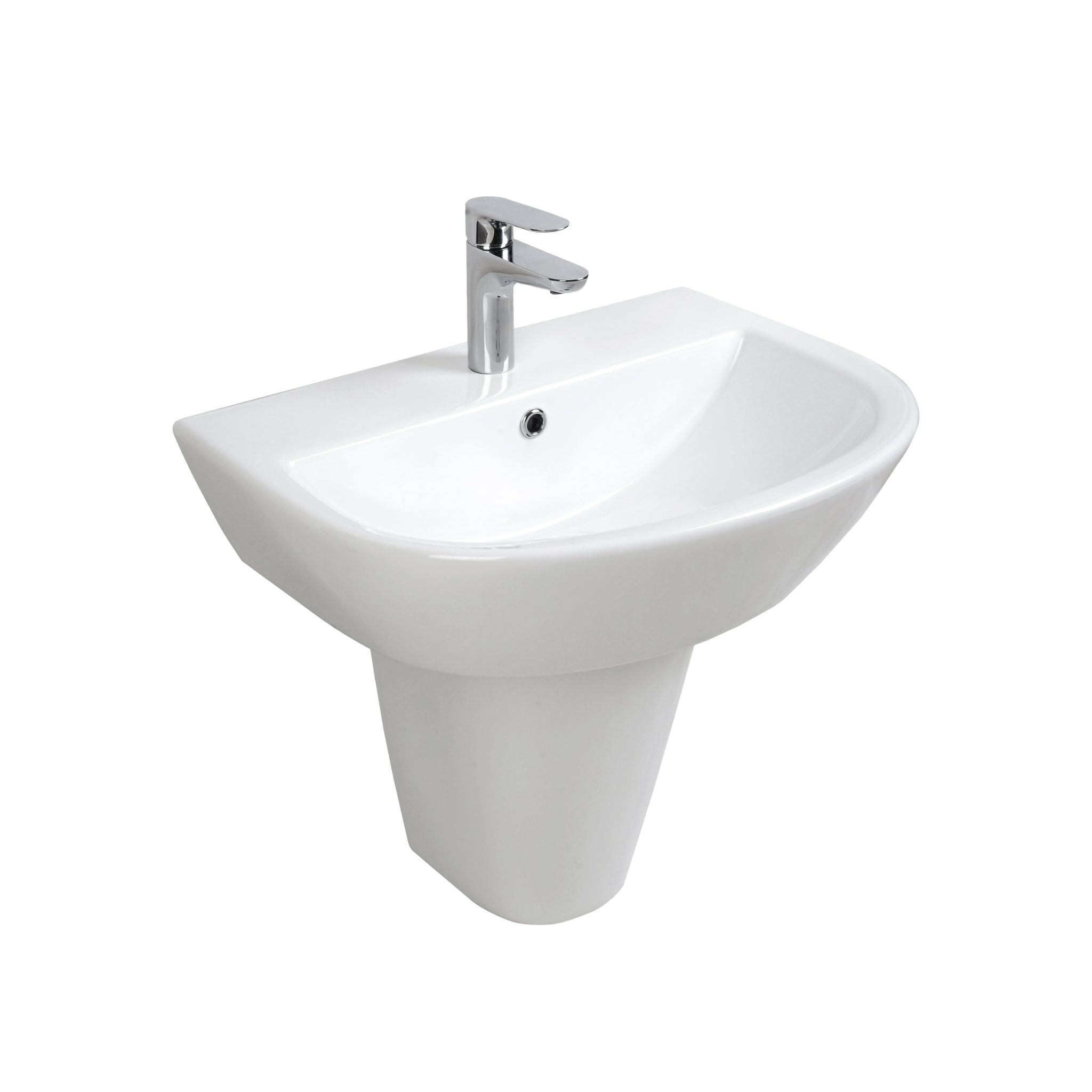 SEIMA CHIOS 600 WALL HUNG BASIN WITH OVERFLOW GLOSS WHITE 600MM