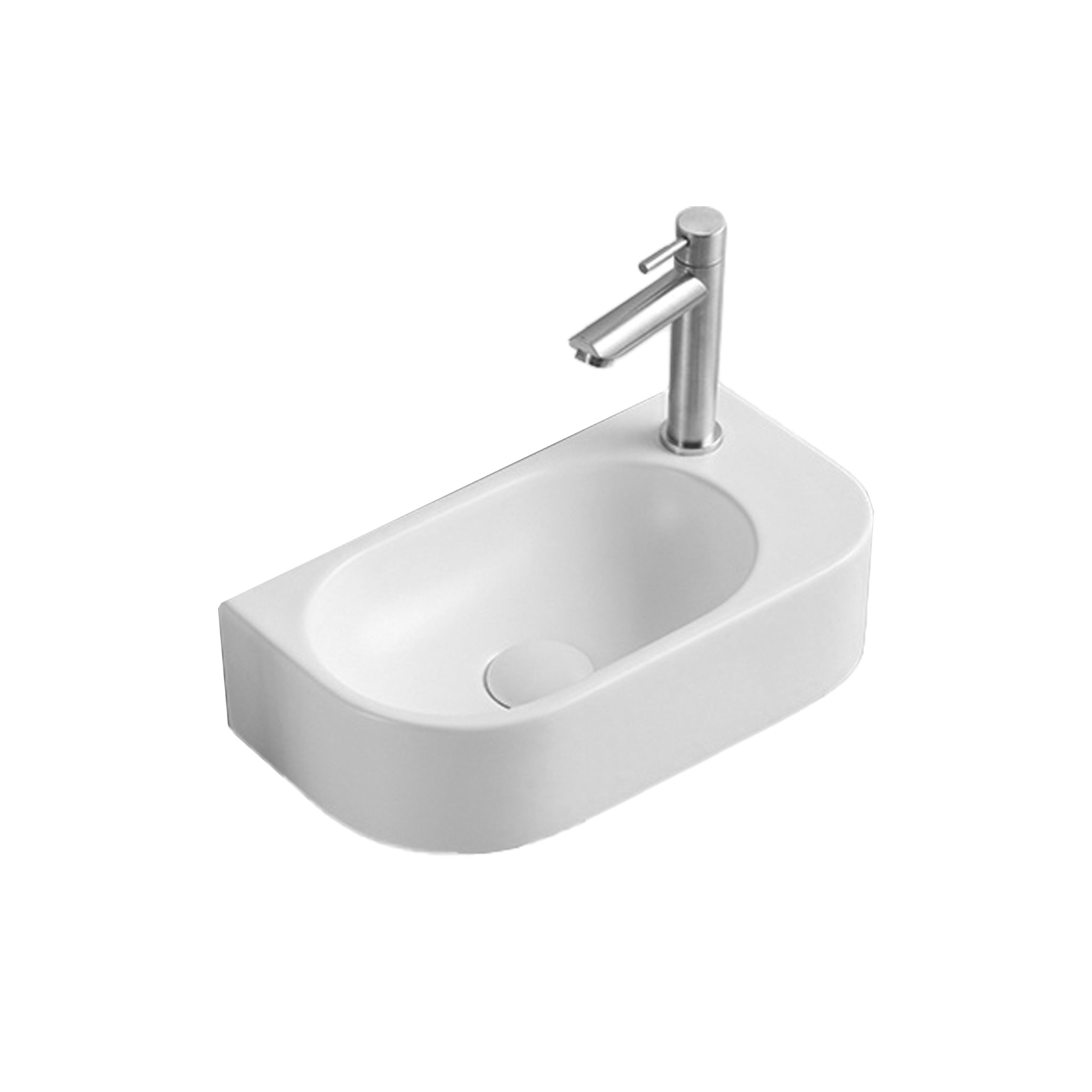 SEIMA ARKO 485 WALL HUNG BASIN WITH TAPHOLE GLOSS WHITE 400MM