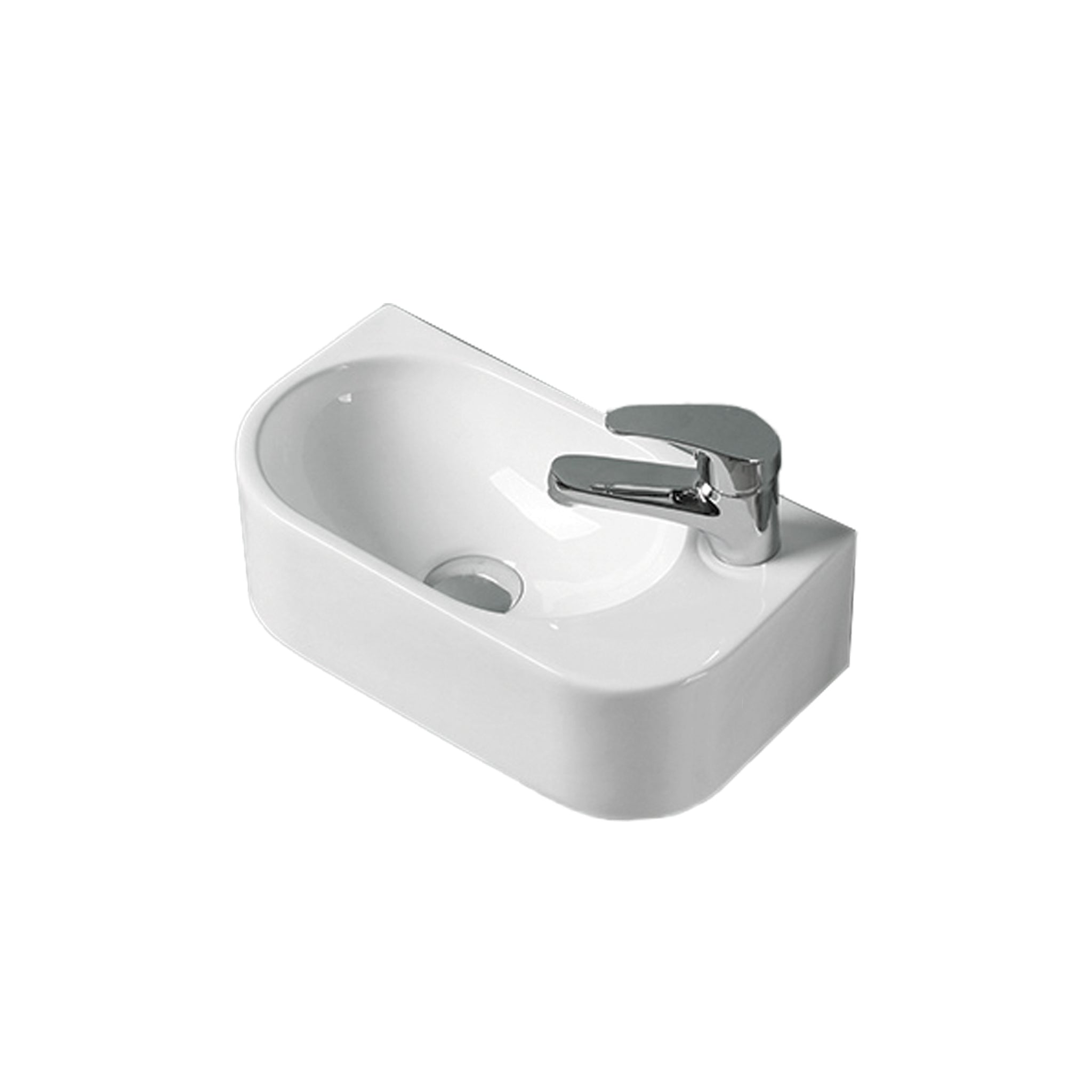 SEIMA ARKO 485 WALL HUNG BASIN WITH TAPHOLE GLOSS WHITE 400MM