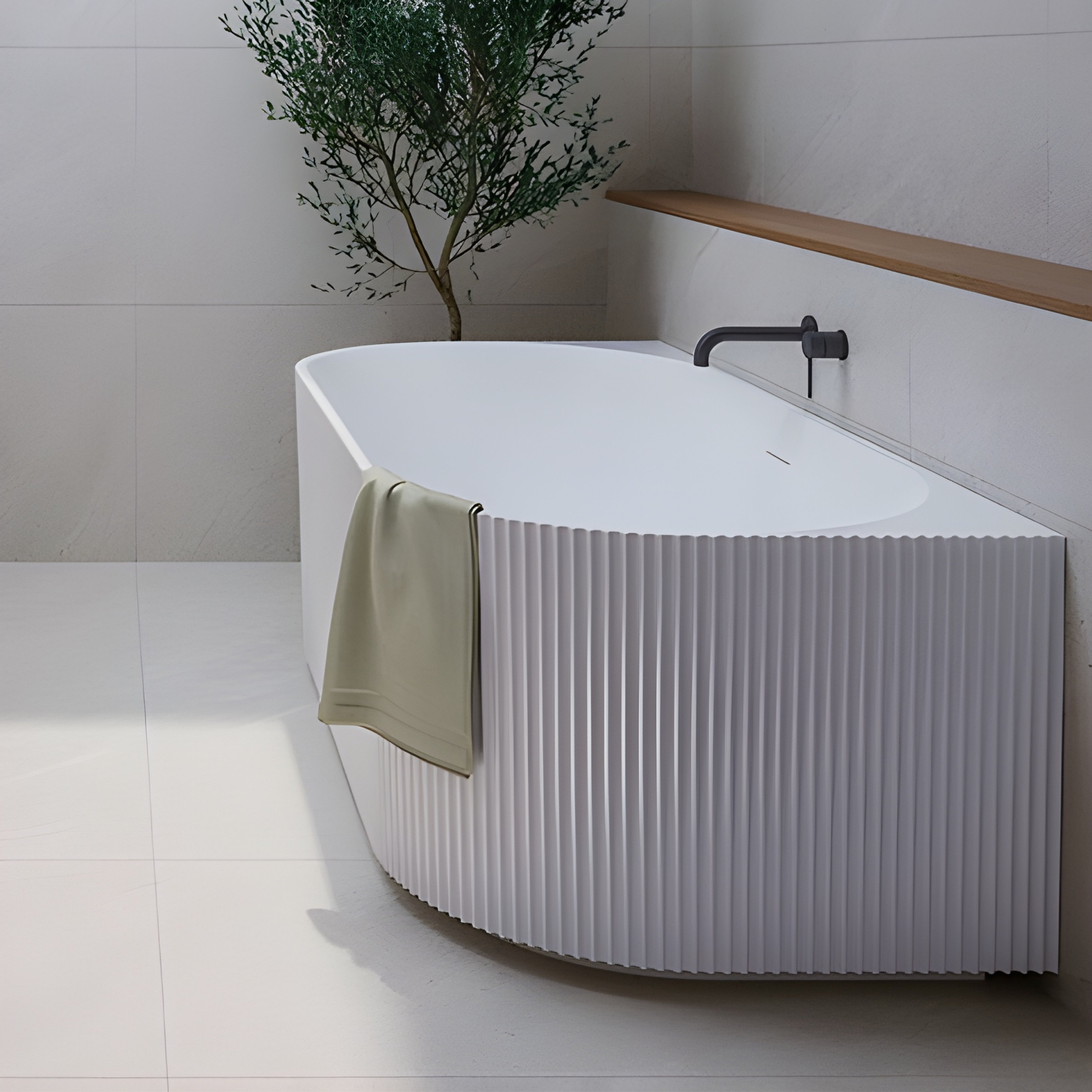 SEIMA CLEO 115 BACK-TO-WALL BATHTUB WITH OVERFLOW MATTE WHITE (AVAILABLE IN 1500MM AND 1700MM)