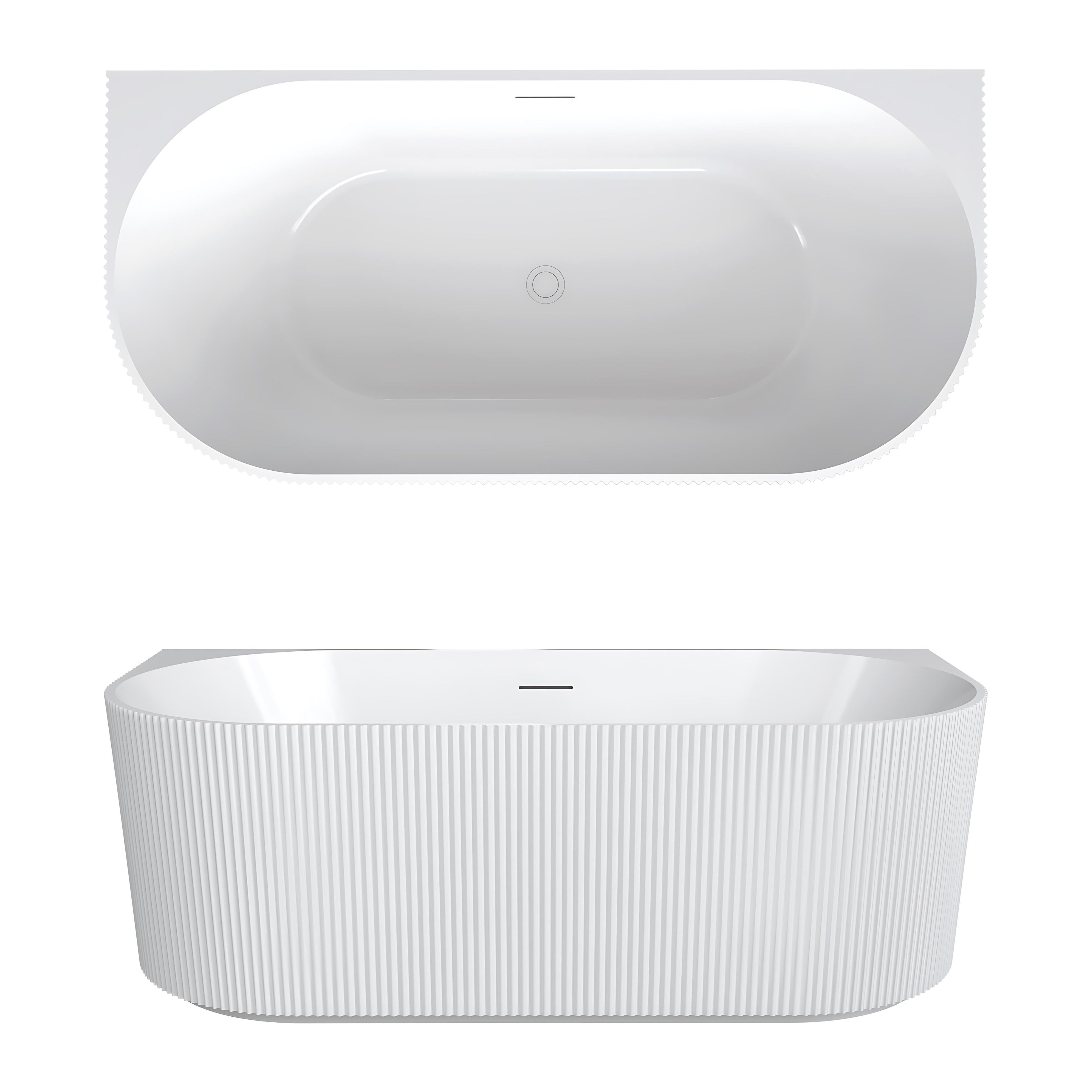 SEIMA CLEO 115 BACK-TO-WALL BATHTUB WITH OVERFLOW MATTE WHITE (AVAILABLE IN 1500MM AND 1700MM)