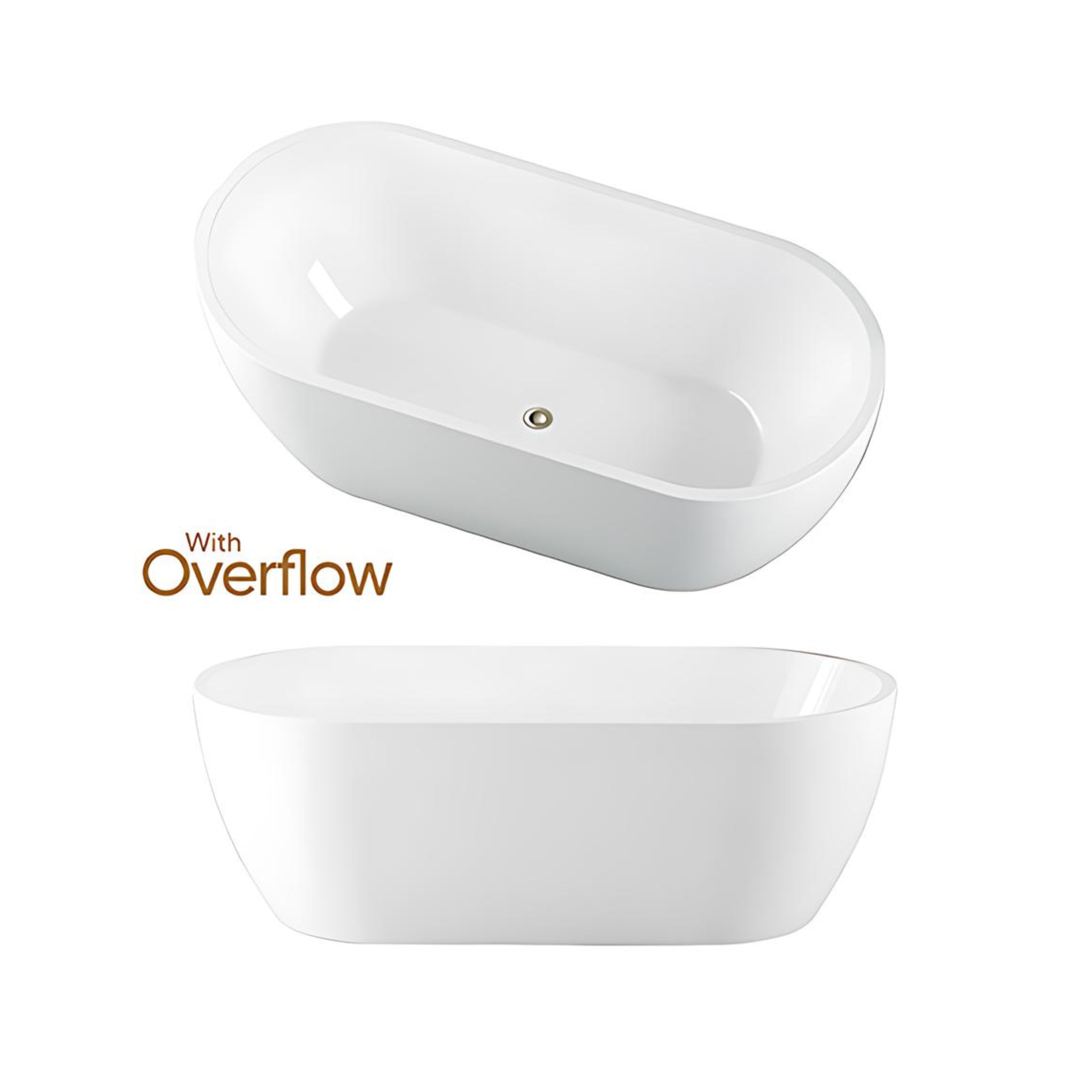 SEIMA ARKO 120 FREESTANDING BATHTUB WITH OVERFLOW GLOSS WHITE (AVAILABLE IN 1500MM AND 1700MM)