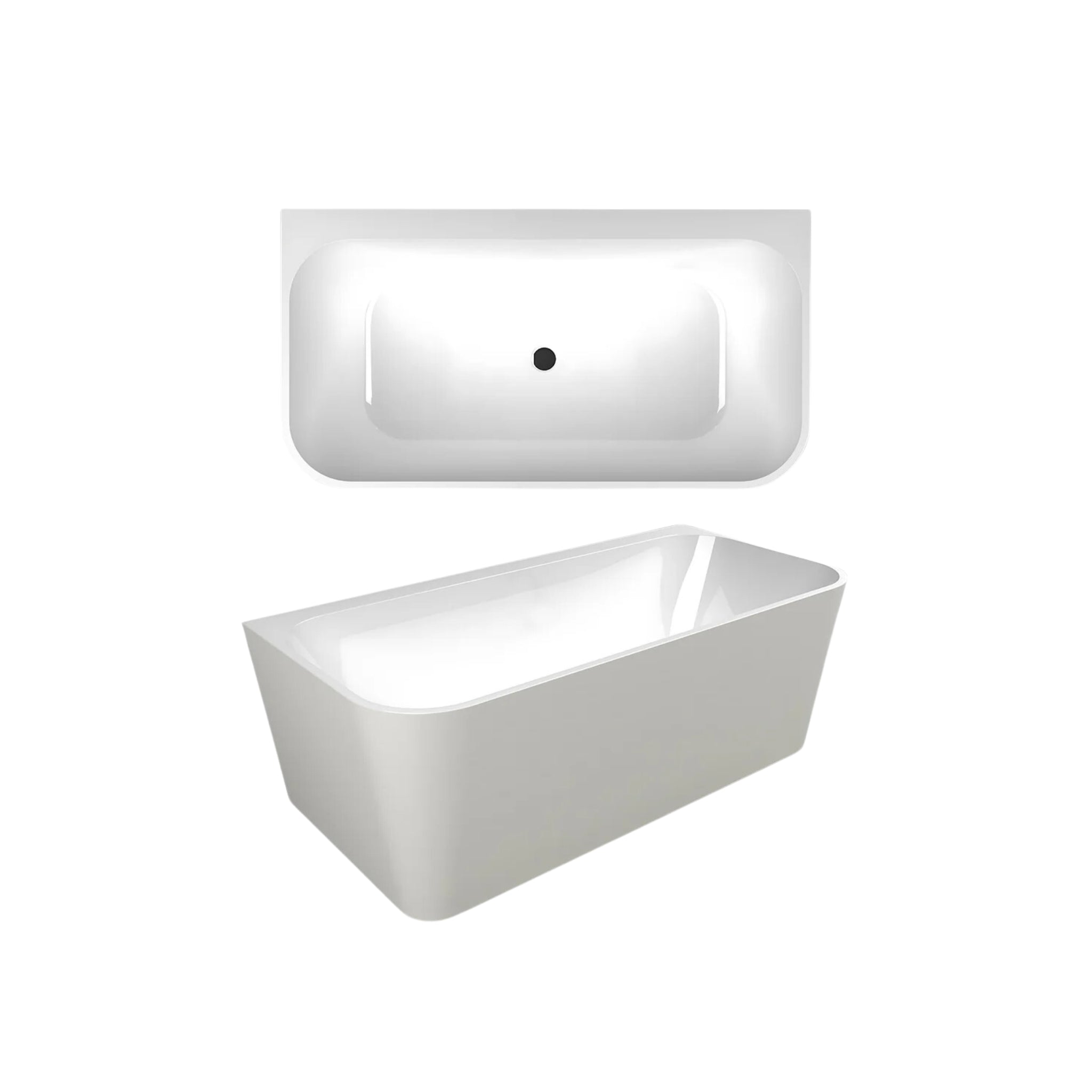 SEIMA PLATI 130 BACK-TO-WALL BATHTUB WITH OVERFLOW GLOSS WHITE (AVAILABLE IN 1500MM AND 1700MM)