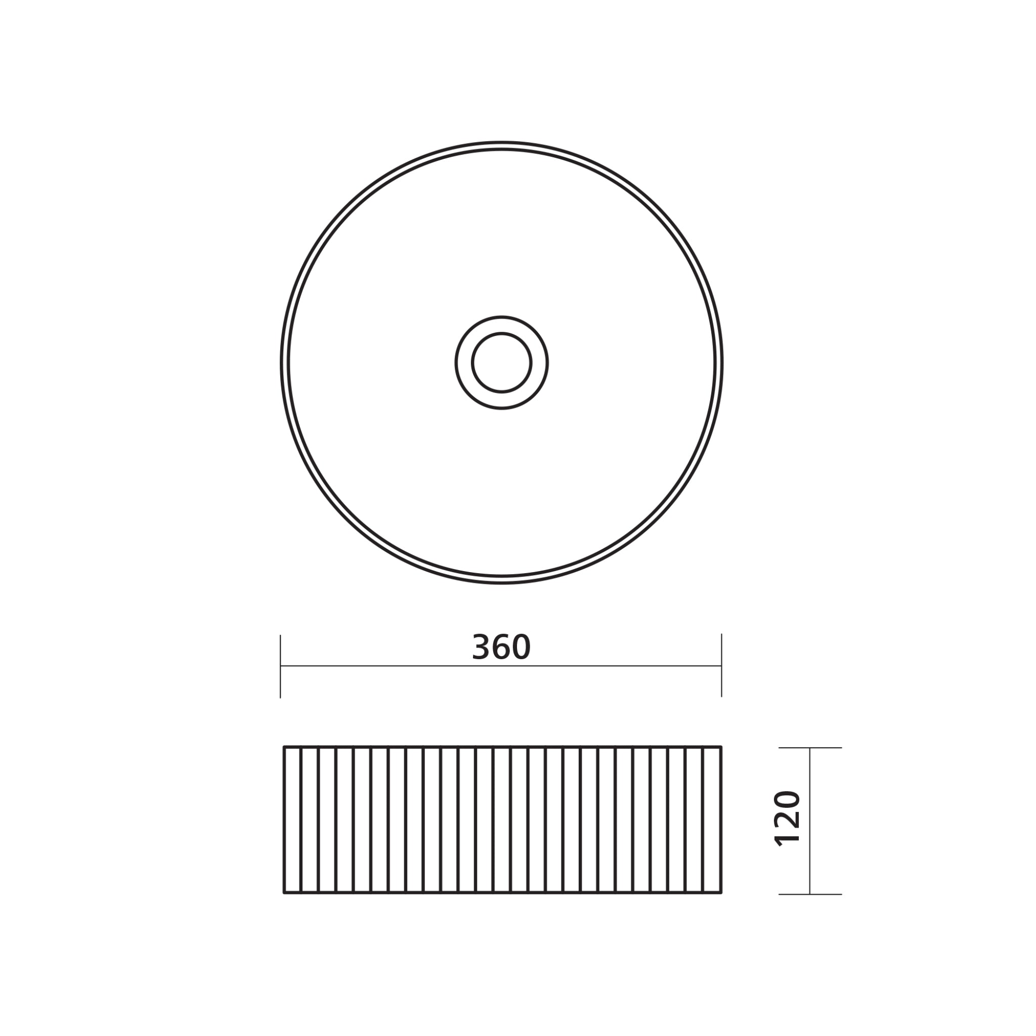 SEIMA CLEO 360 ABOVE COUNTER BASIN GLOSS WHITE 360MM