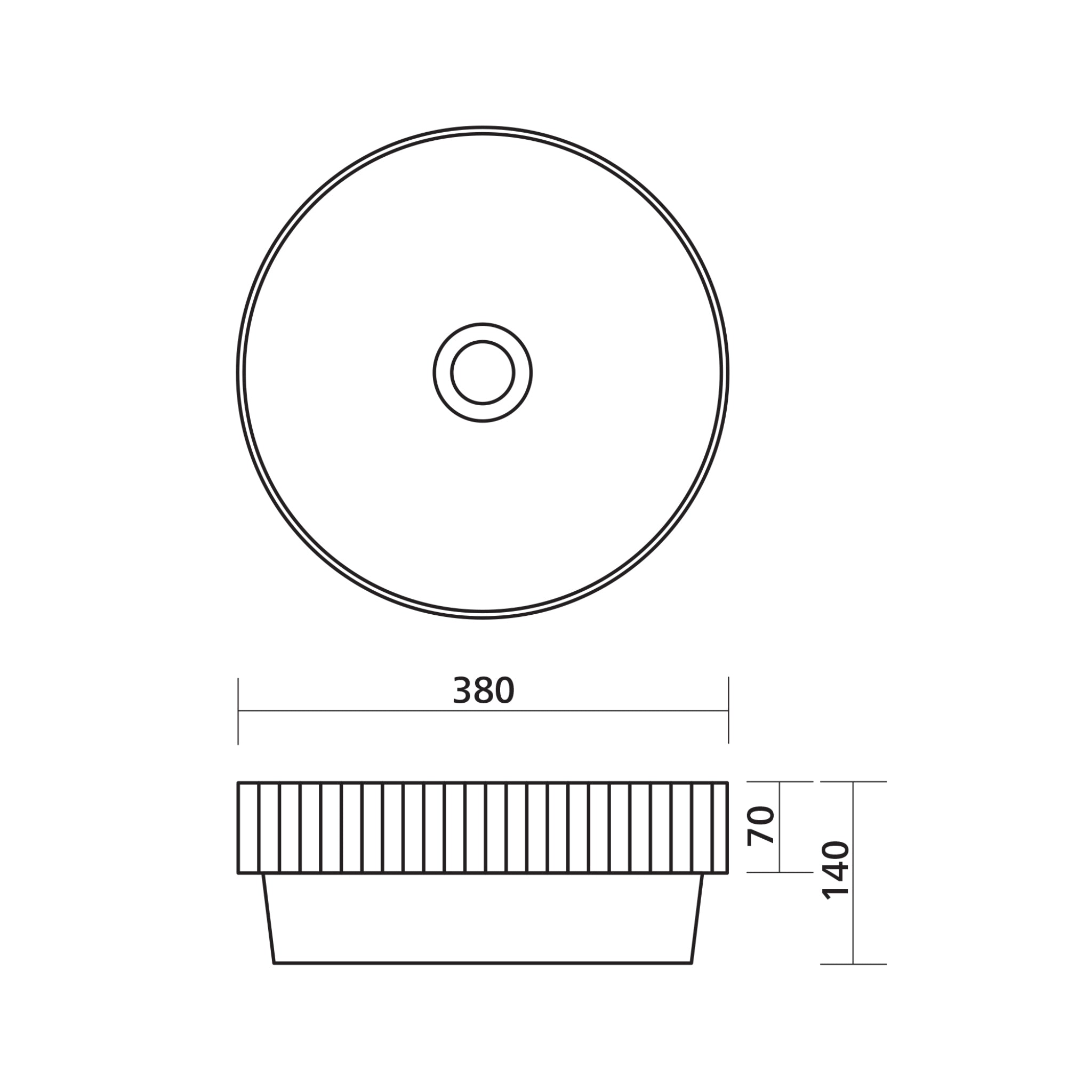 SEIMA CLEO 380 SEMI-INSET BASIN GLOSS WHITE 380MM