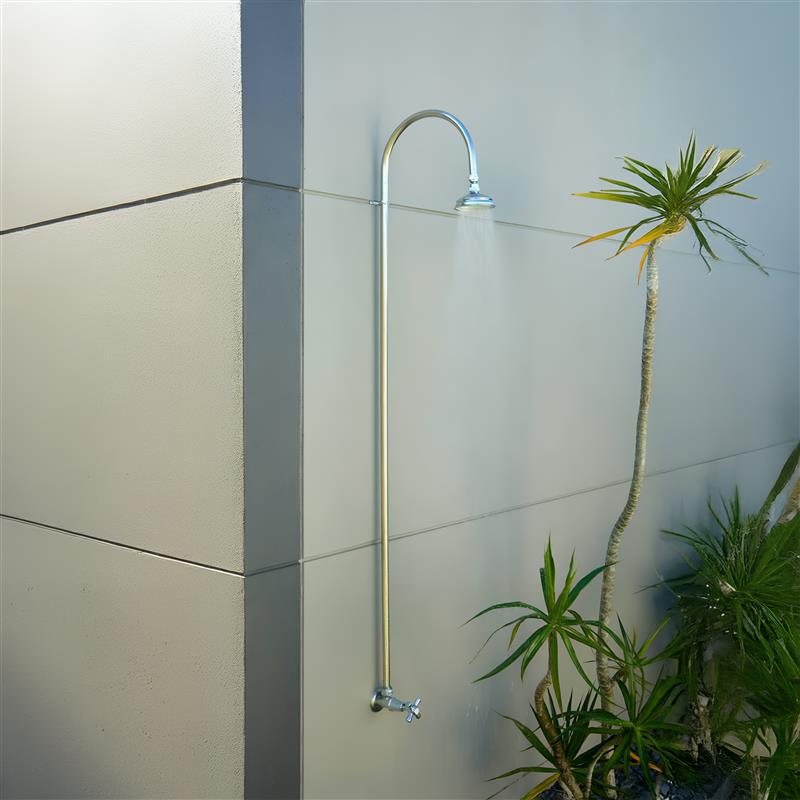 RAINWARE BRIBIE WALL MOUNTED OUTDOOR COLD SHOWER STAINLESS STEEL