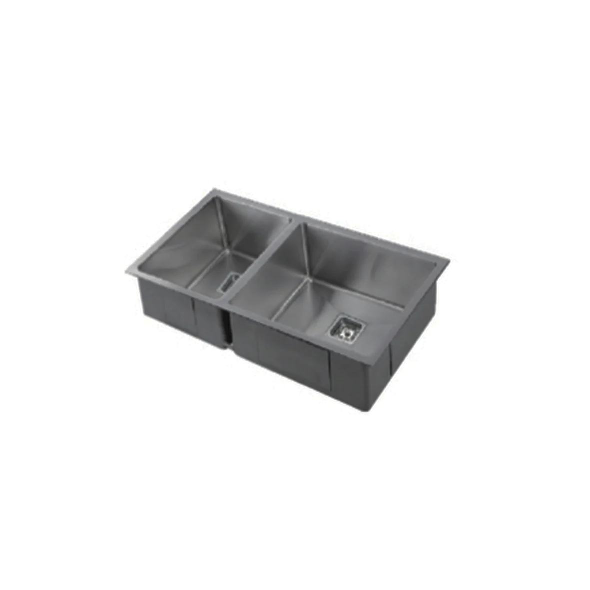 VEROTTI INOX 1 3/4 BOWL UNIVERSAL STAINLESS STEEL KITCHEN SINK GUN METAL 765MM (AVAILABLE IN LEFT OR RIGHT CONFIGURATION)