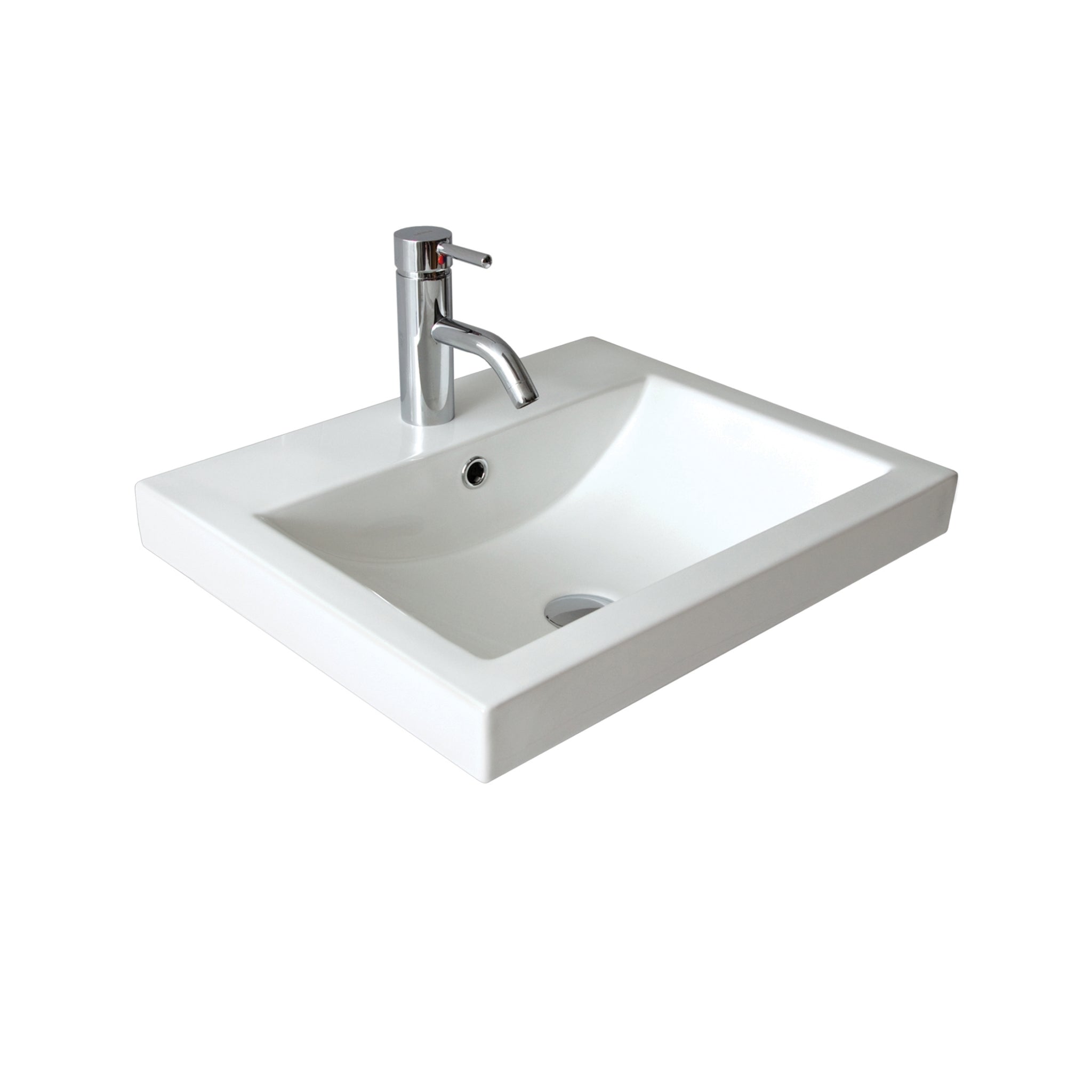 SEIMA KYRA 016 INSET BASIN WITH OVERFLOW GLOSS WHITE 545MM