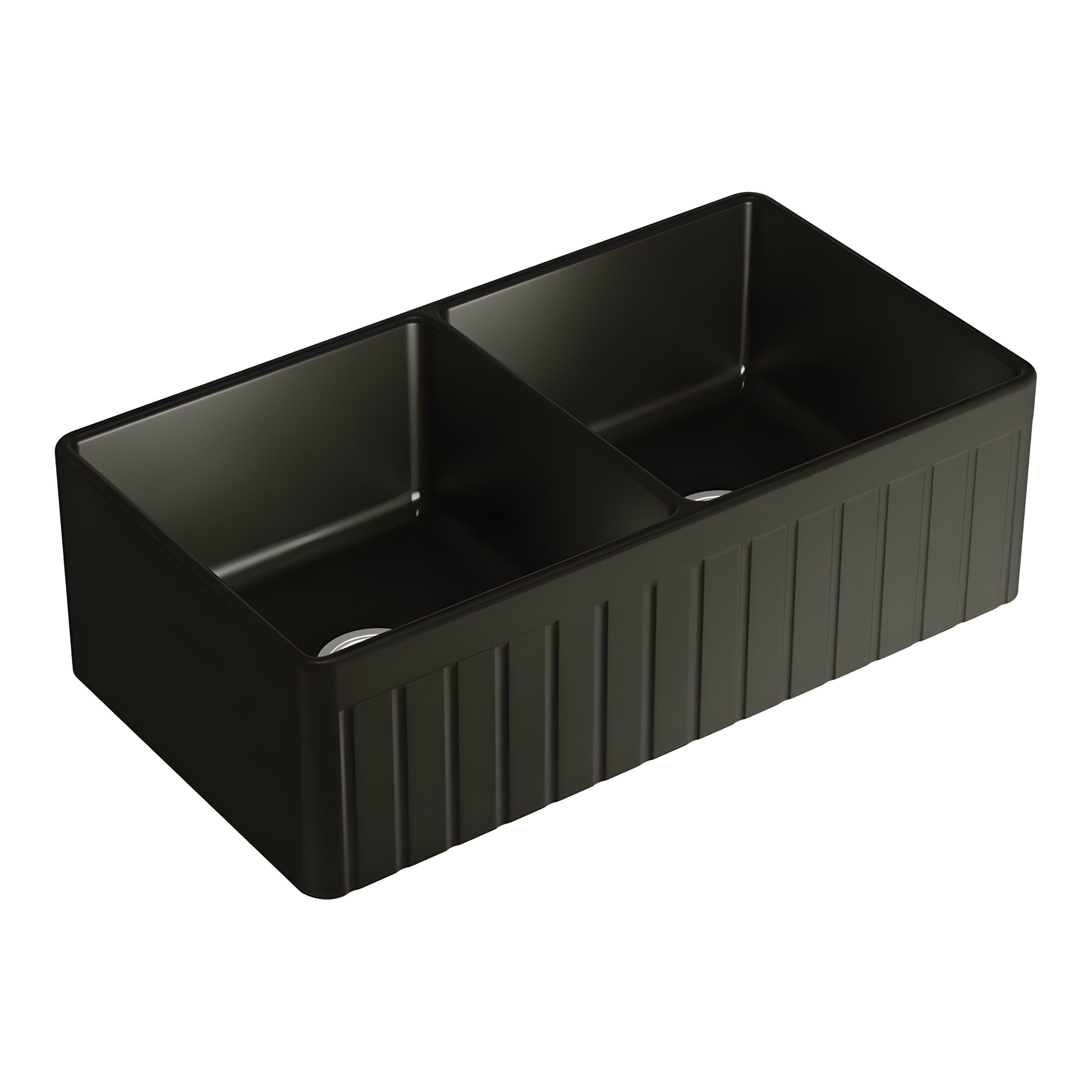 FIENZA BENSON DOUBLE BOWL BUTLER SINK MATTE BLACK 830MM