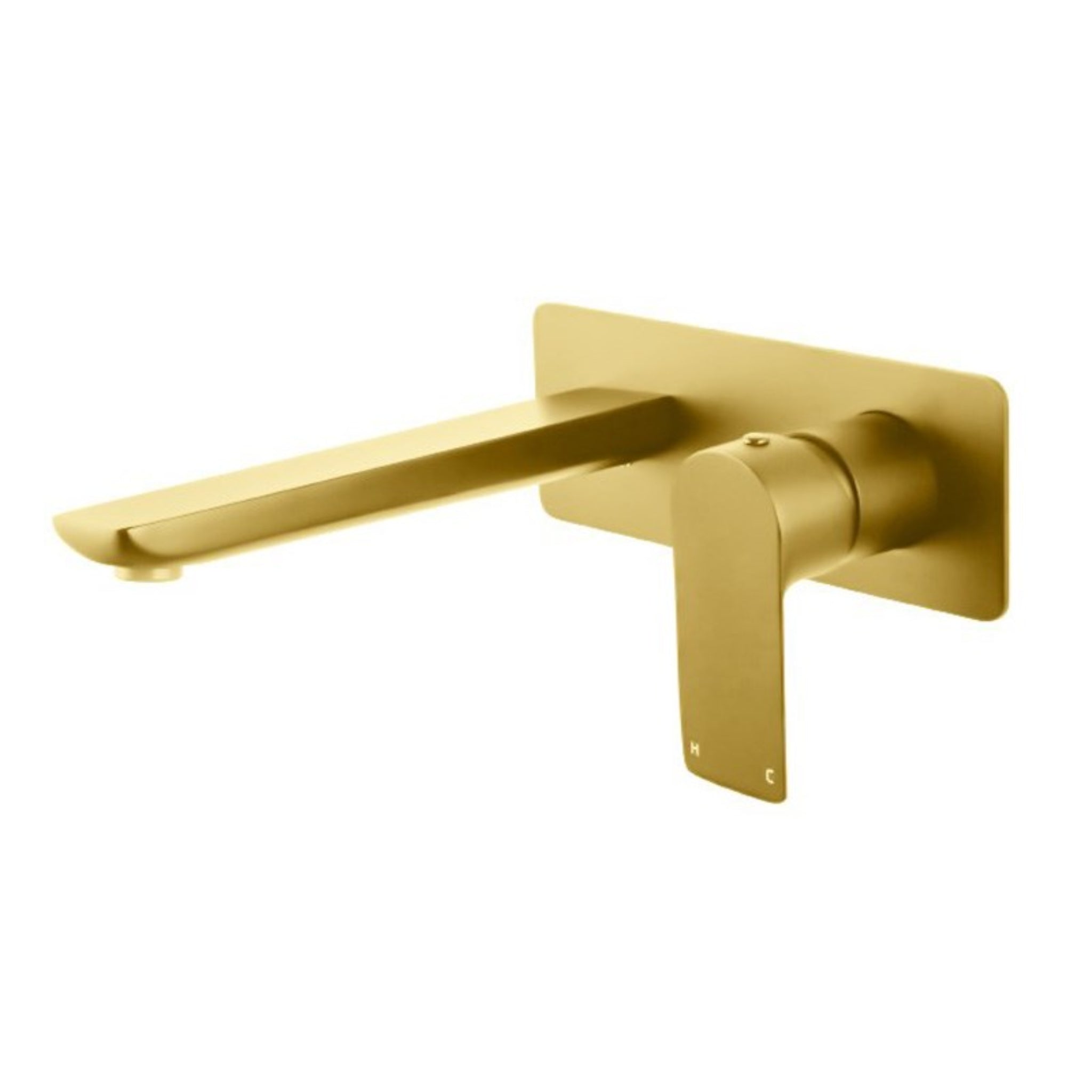 AQUAPERLA VOG WALL MIXER WITH SPOUT 200MM BRUSHED BRASS