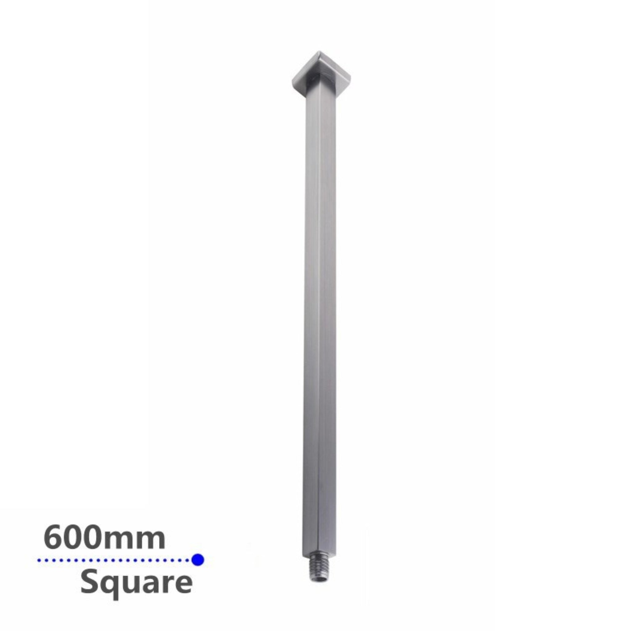 AQUAPERLA SQUARE CEILING SHOWER ARM 600MM BRUSHED NICKEL