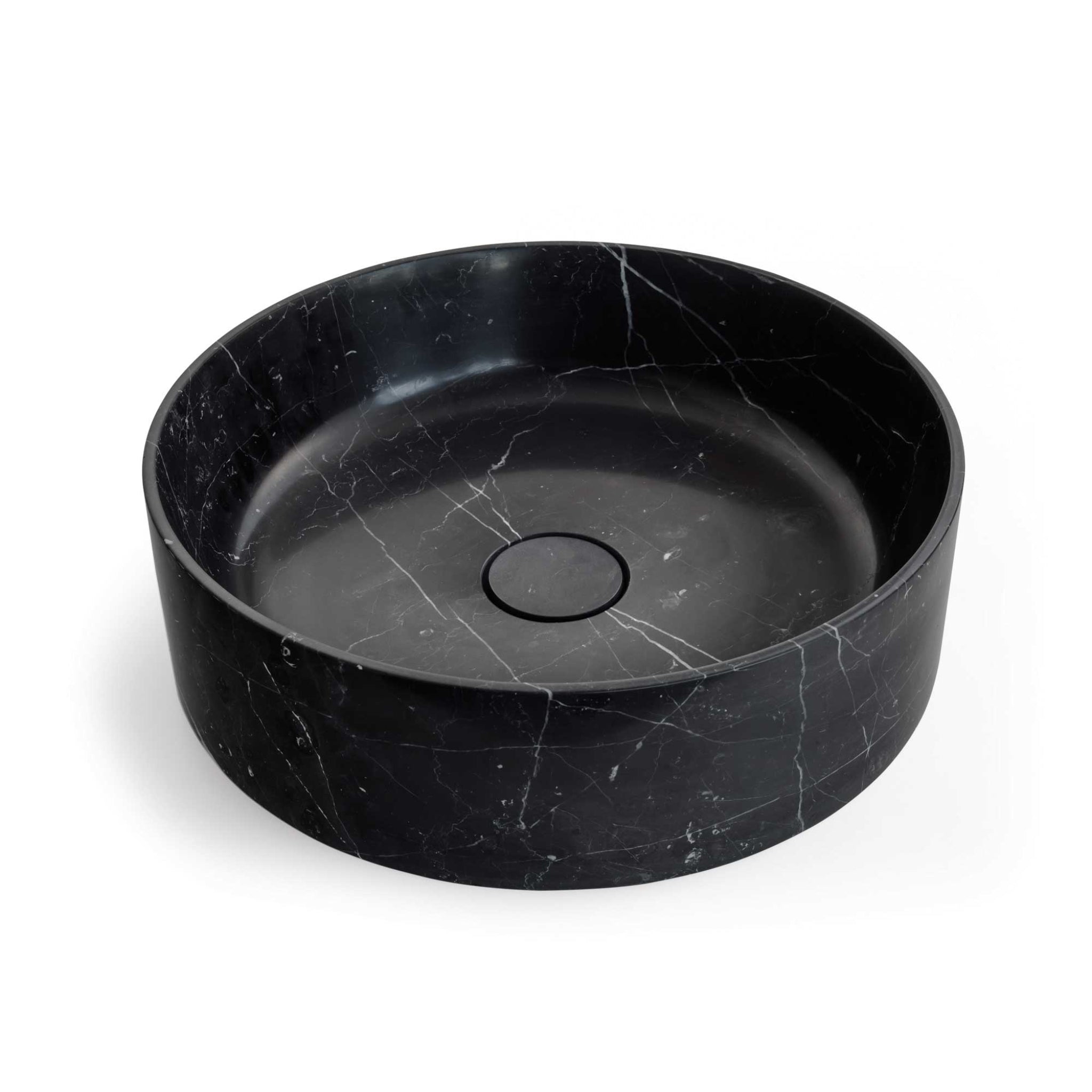 SEIMA LITHOS 400 ABOVE COUNTER STONE BASIN NERO MARQUINA MARBLE 400MM