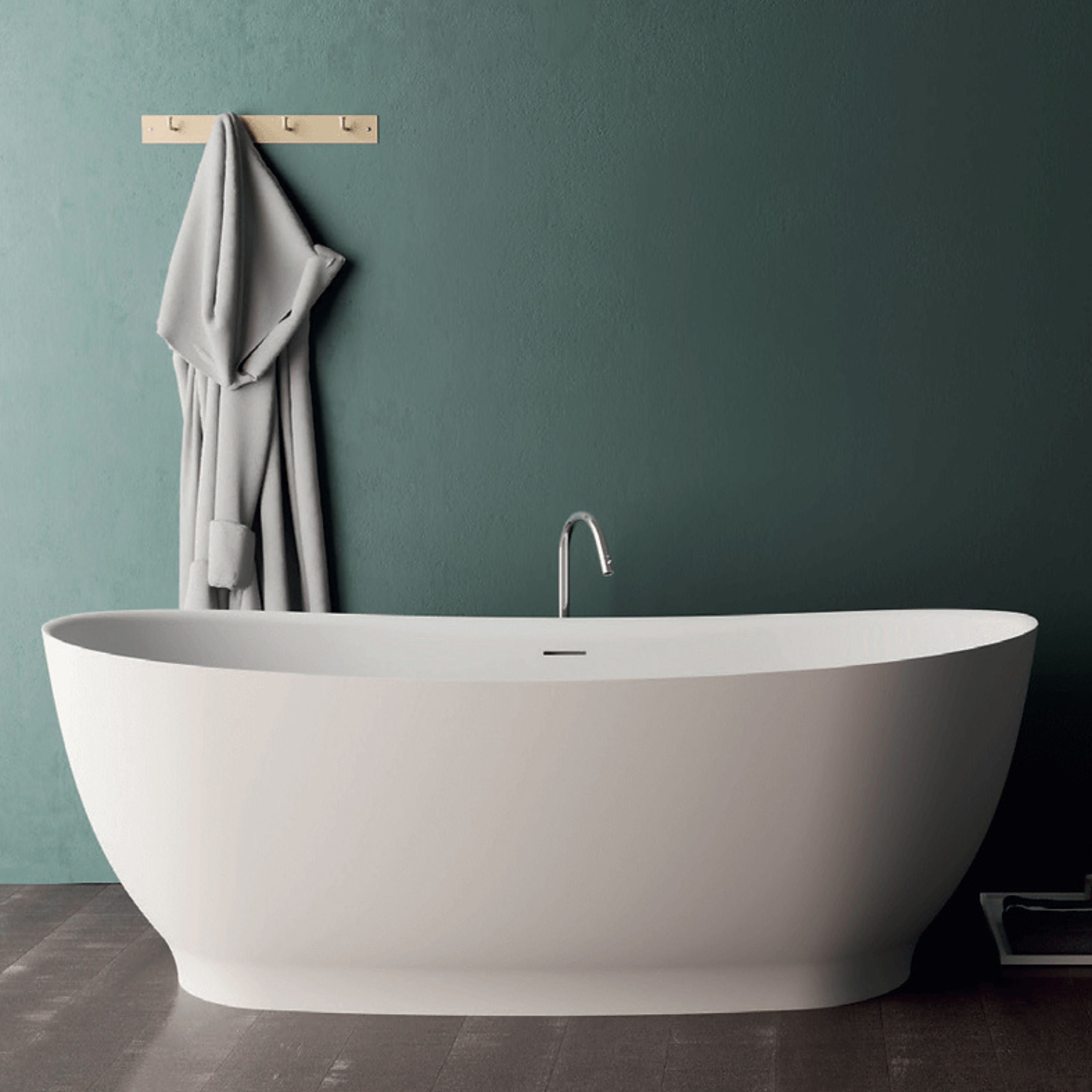 DOMUS LIVING ULPIA FREESTANDING BATHTUB WITH OVERFLOW MATTE WHITE 1650MM