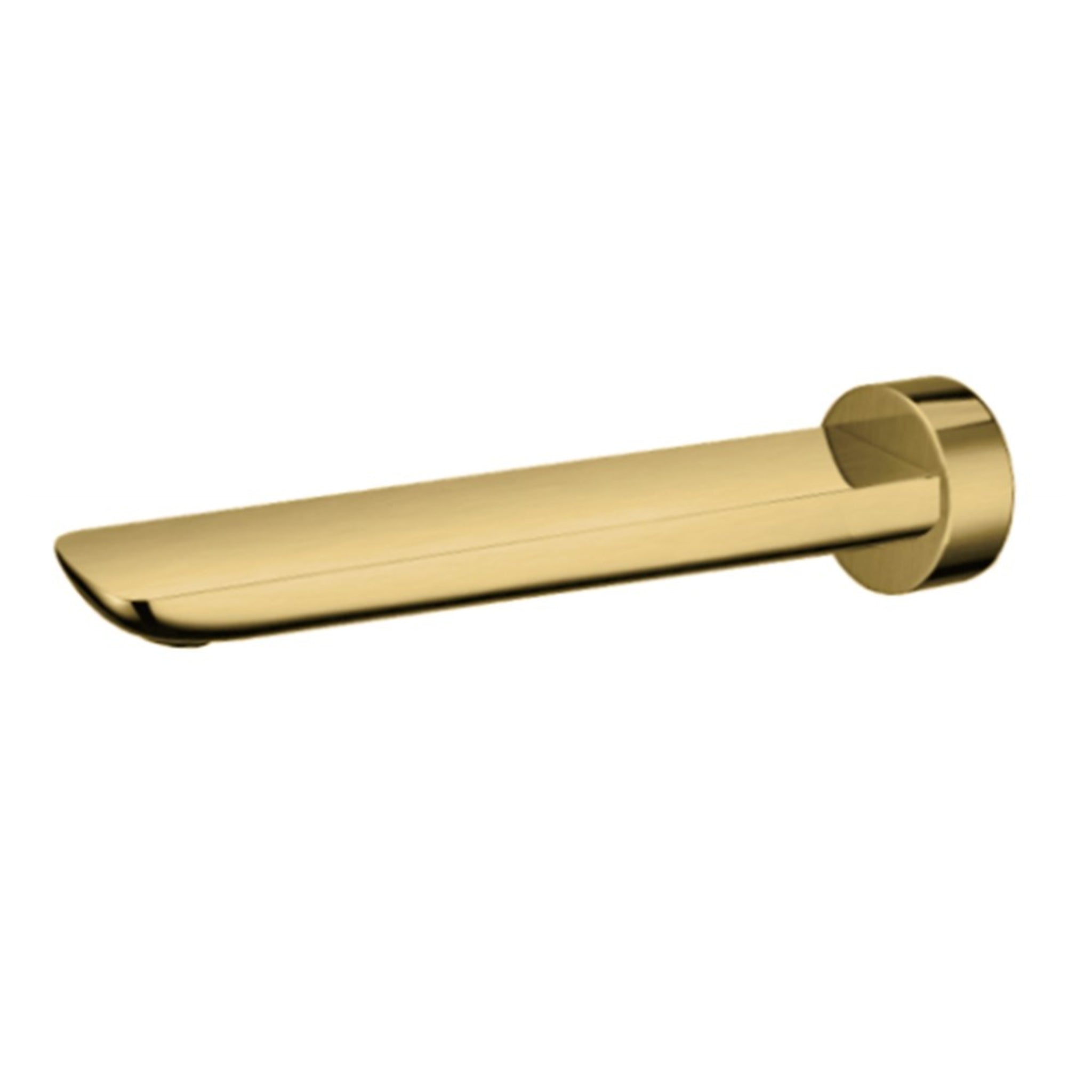 AQUAPERLA RUSHY WALL SPOUT 219MM BRUSHED BRASS