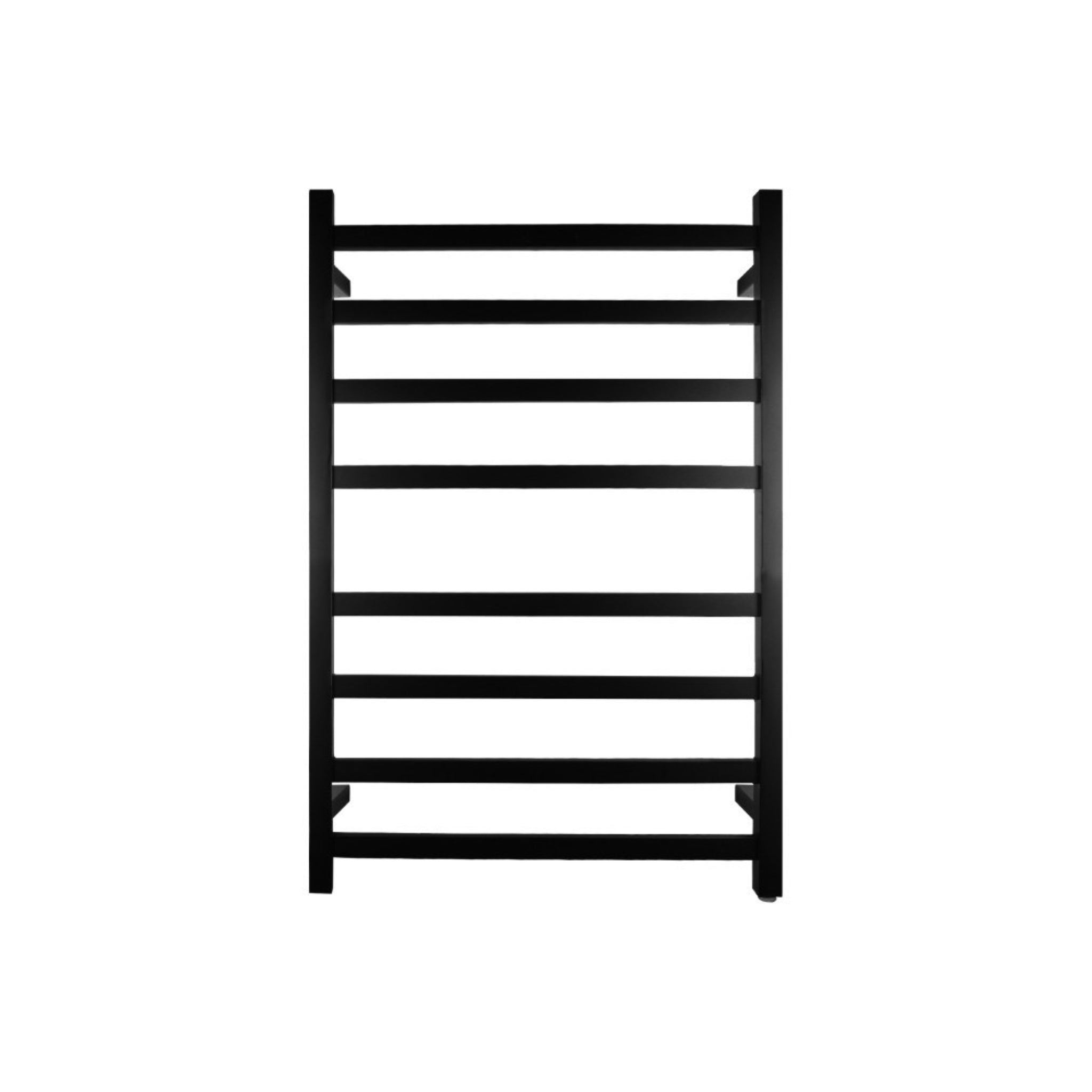 AQUAPERLA 8-BAR SQUARE LADDER HEATED TOWEL RAIL 912MM BLACK