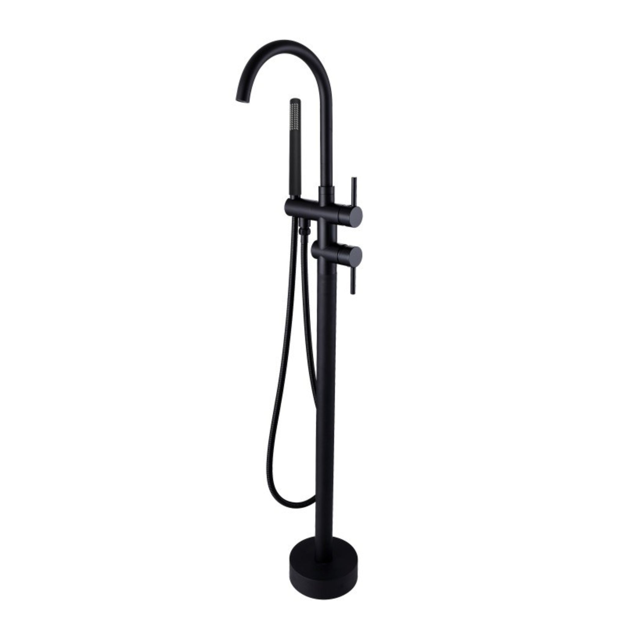 AQUAPERLA FREESTANDING TAP WITH HAND HELD SHOWER 1080MM MATTE BLACK