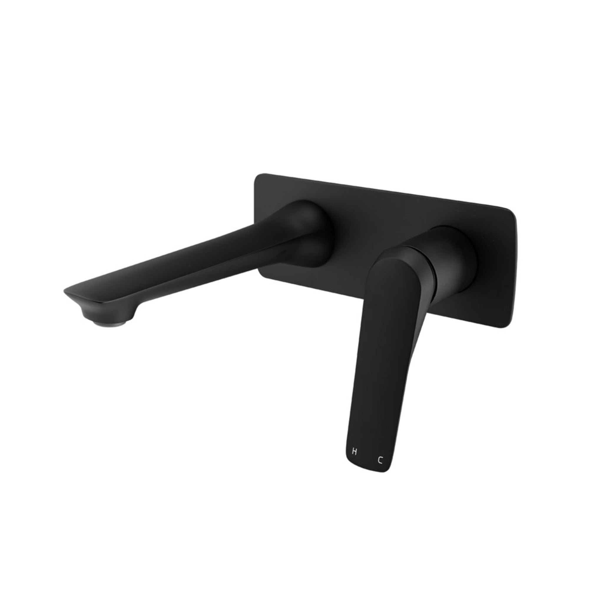 AQUAPERLA AU WALL MIXER WITH SPOUT 200MM MATTE BLACK