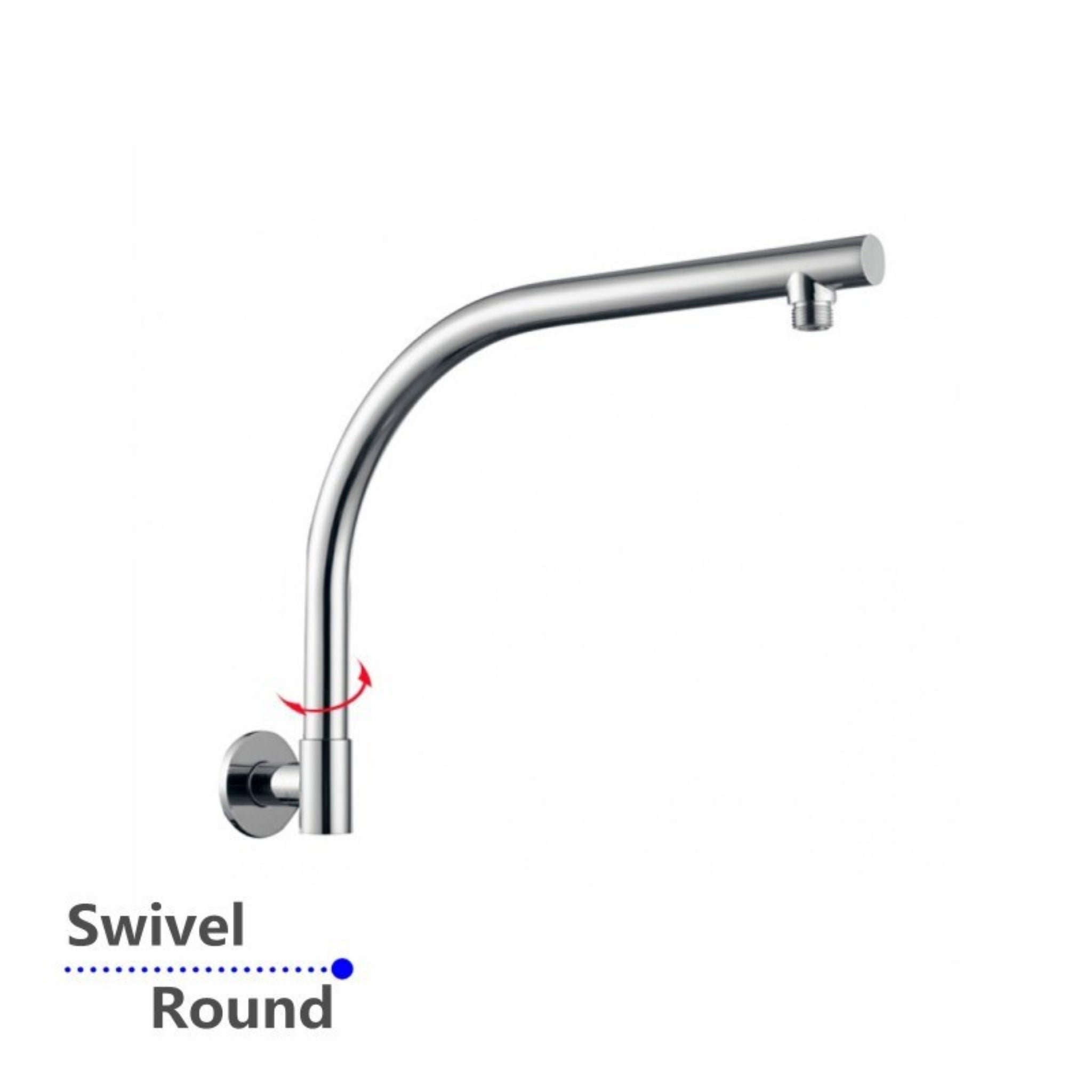 AQUAPERLA ROUND SWIVEL WALL SHOWER ARM 350MM CHROME