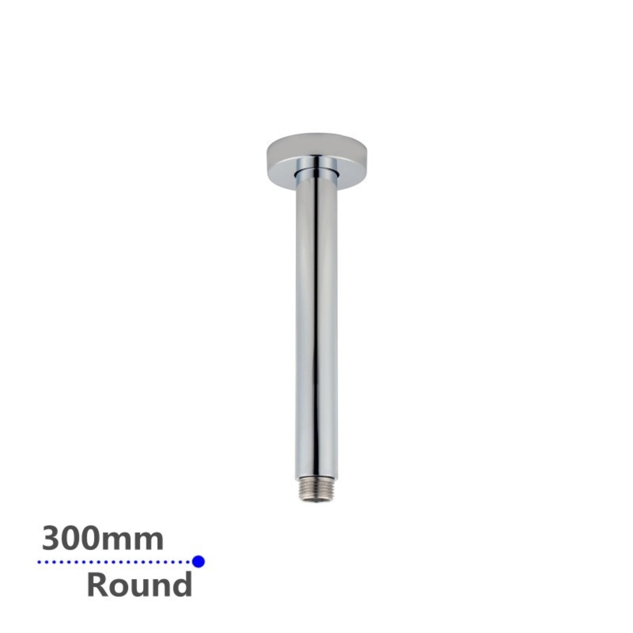 AQUAPERLA ROUND CEILING SHOWER ARM CHROME 300MM