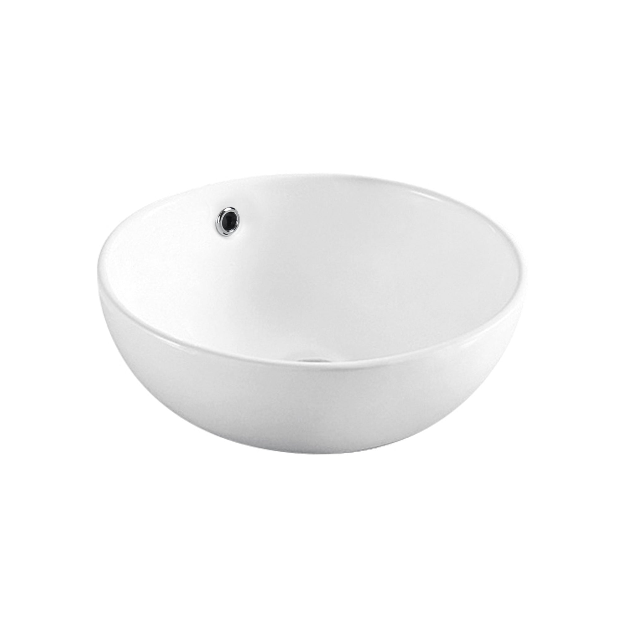 SEIMA SYROS 435 ABOVE COUNTER BASIN WITH OVERFLOW GLOSS WHITE 435MM