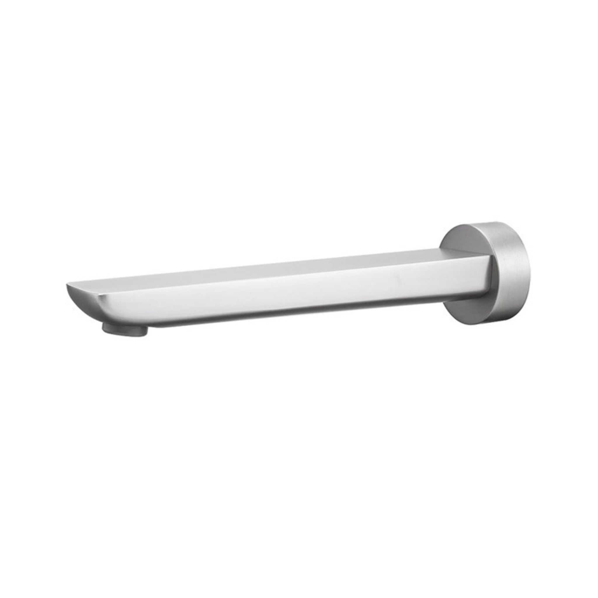 AQUAPERLA RUSHY WALL BATH SPOUT 219MM BRUSHED NICKEL