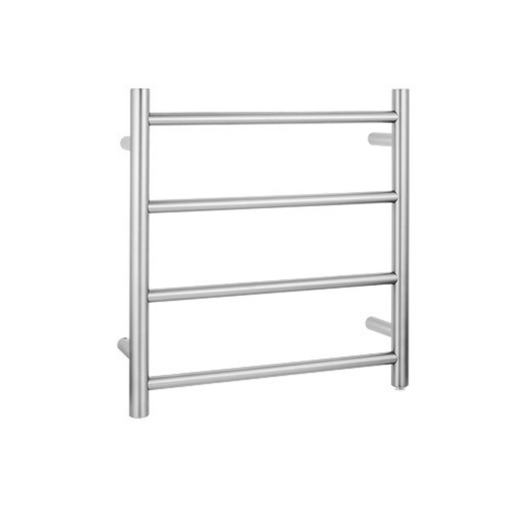 AQUAPERLA 4-BAR ROUND LADDER HEATED TOWEL RAIL BRUSHED NICKEL 520MM